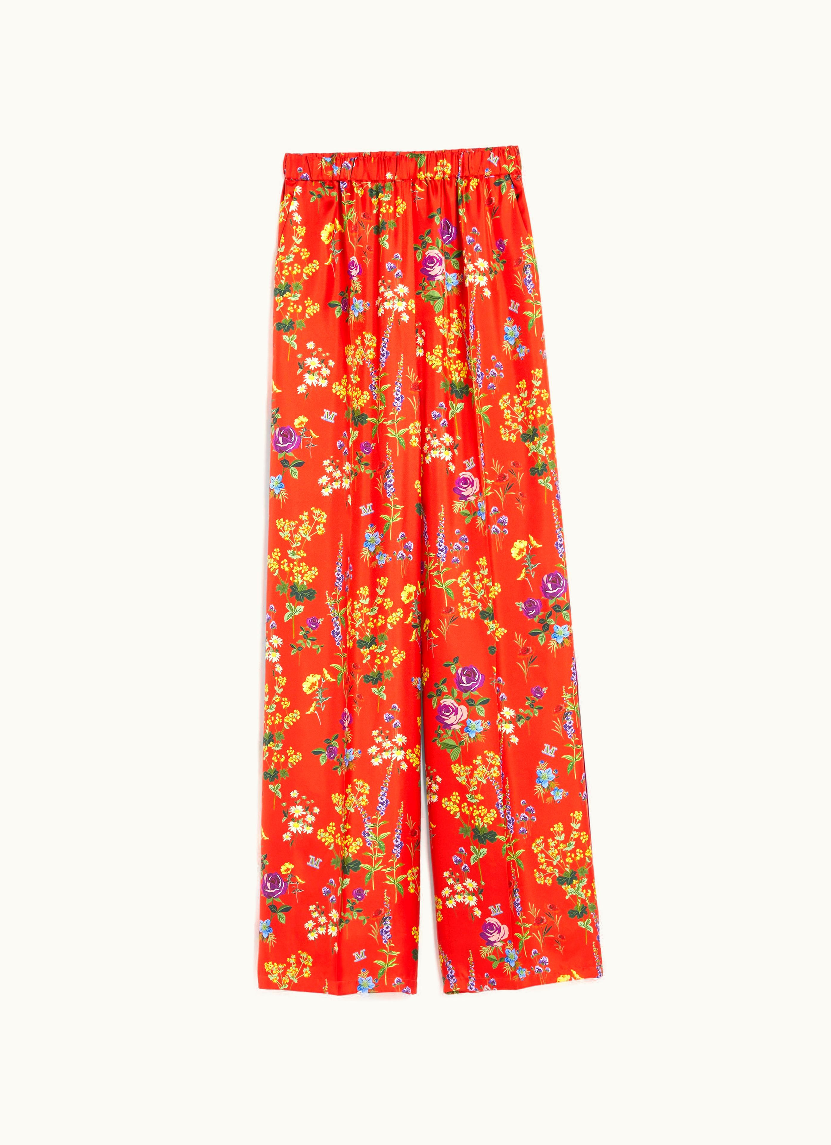 Max Mara Max Mara Printed Silk pyjama-style Trousers Red Yuppy