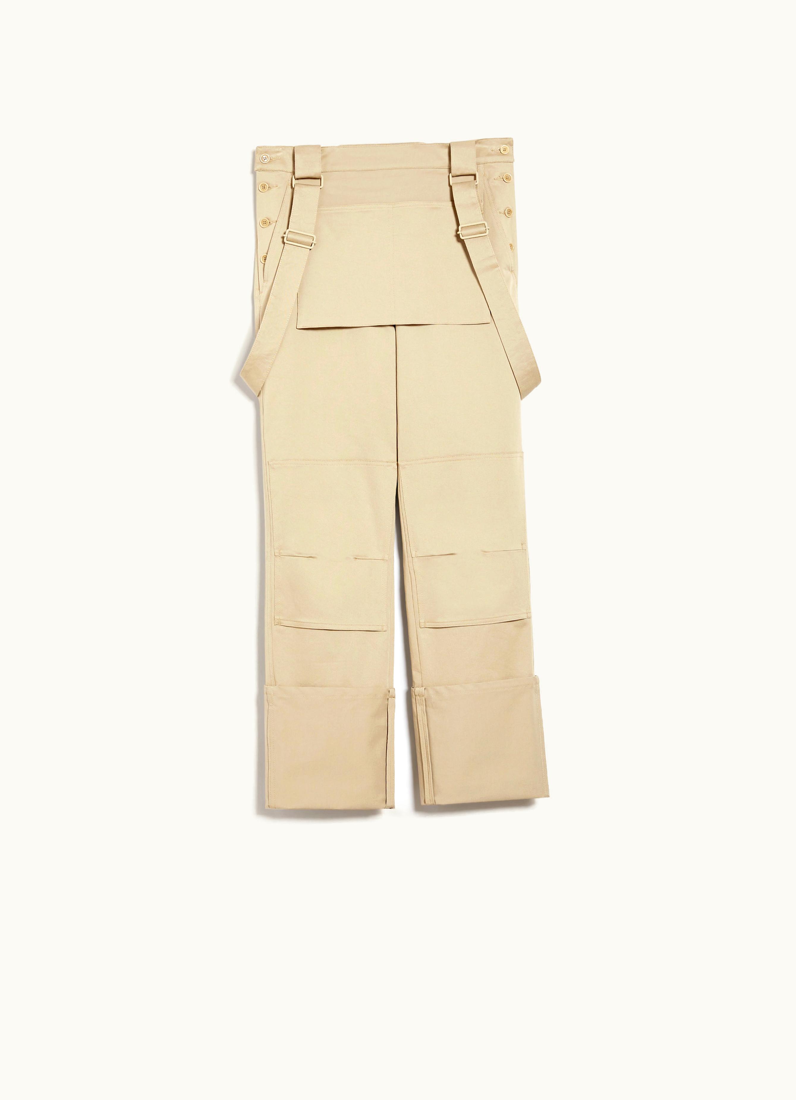 Max Mara Max Mara Stretch Cotton Trousers With Braces Sage Green Tefrite