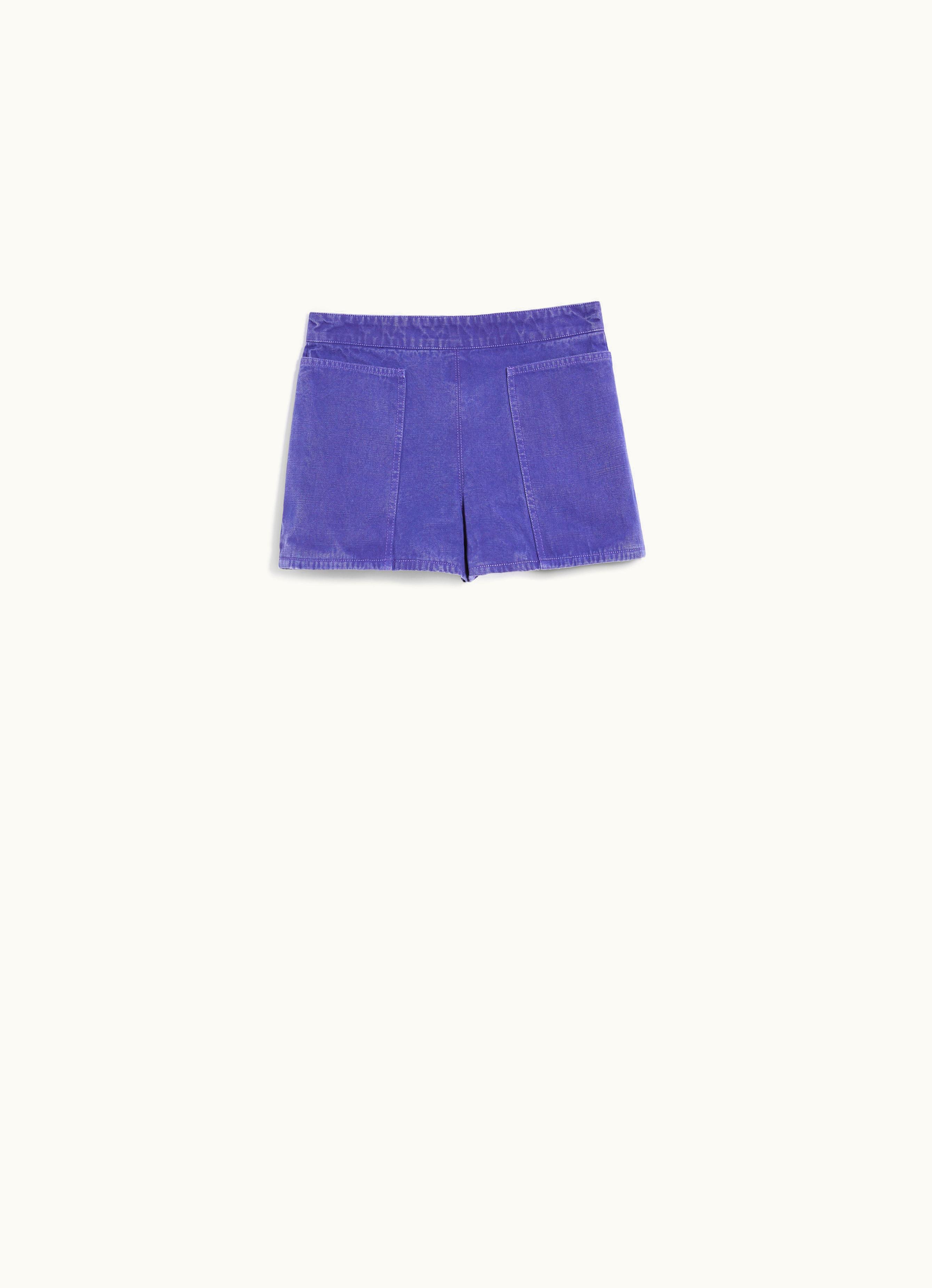Max Mara Max Mara Cotton Canvas Mini Shorts Lavender Nunzio
