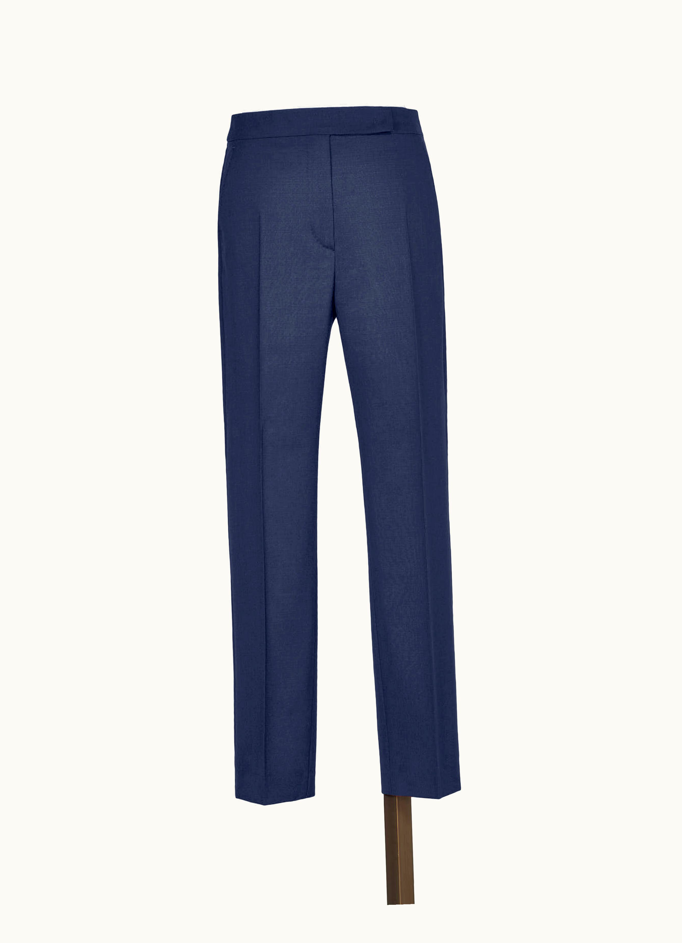 Max Mara Max Mara Wool And Mohair slim-fit Trousers Navy Veliero