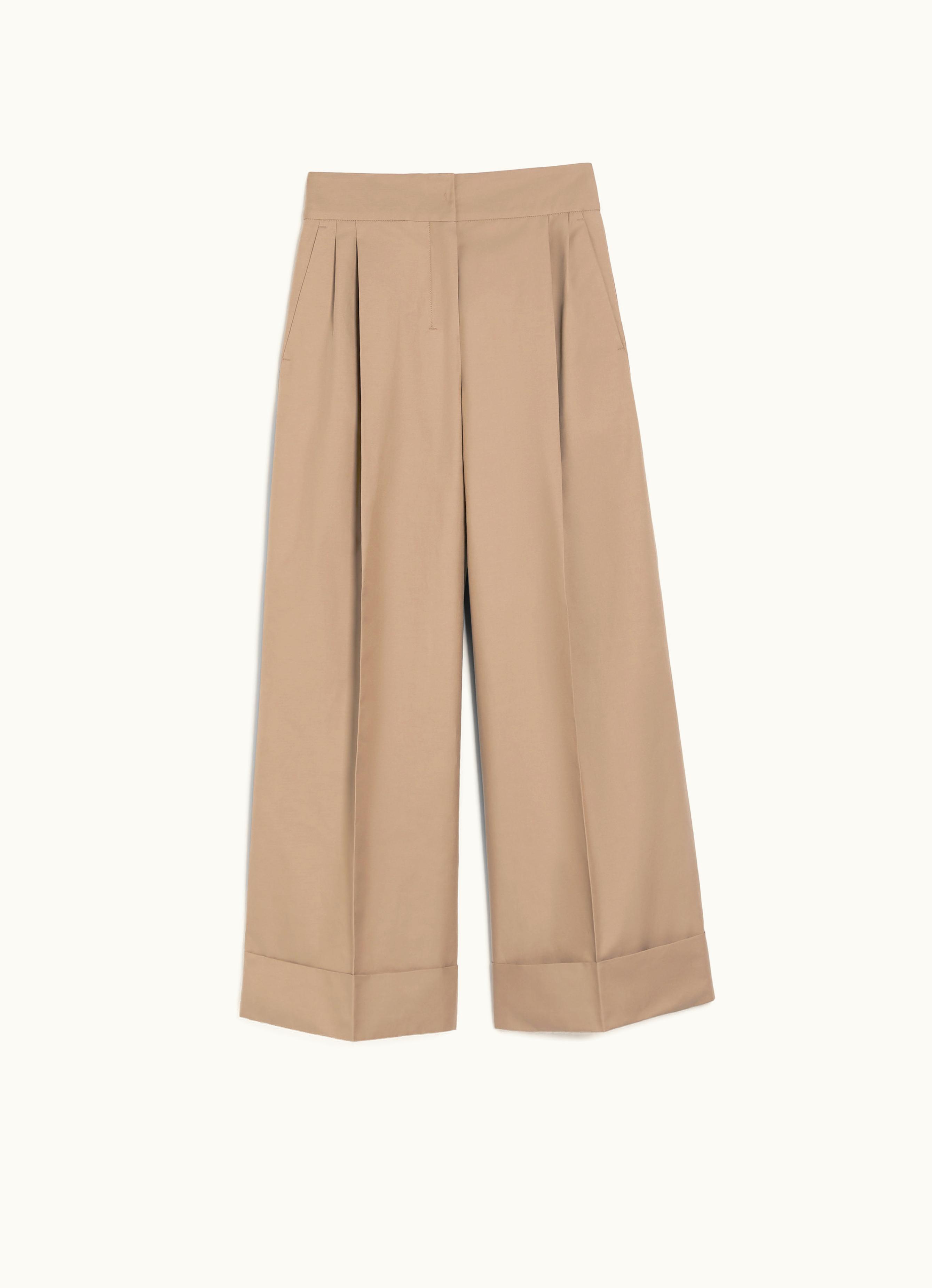 Max Mara Max Mara Wide-fit Cotton Twill Trousers Camel Abba