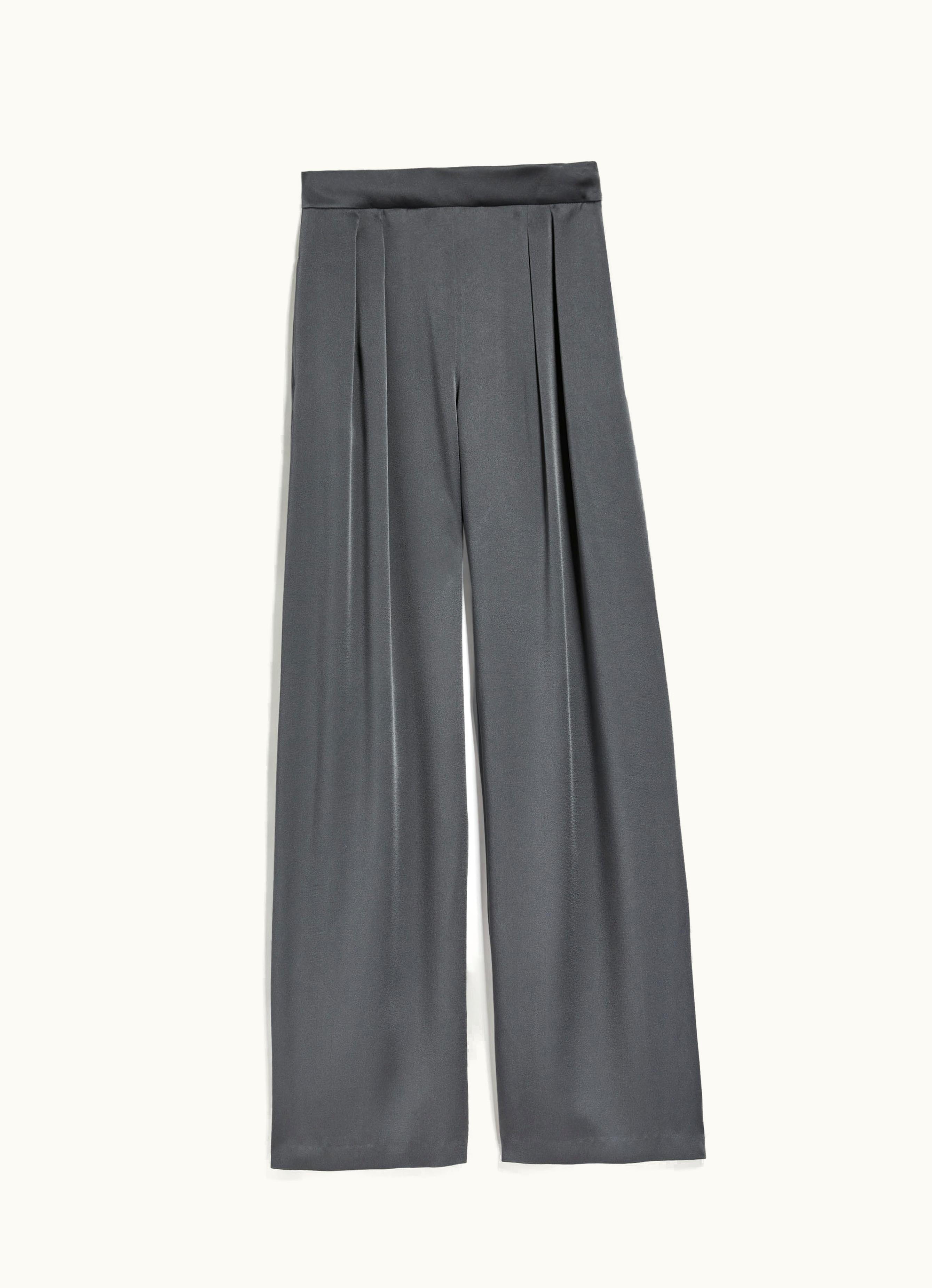 Max Mara Max Mara Flowing Satin Trousers Dark Grey Verve