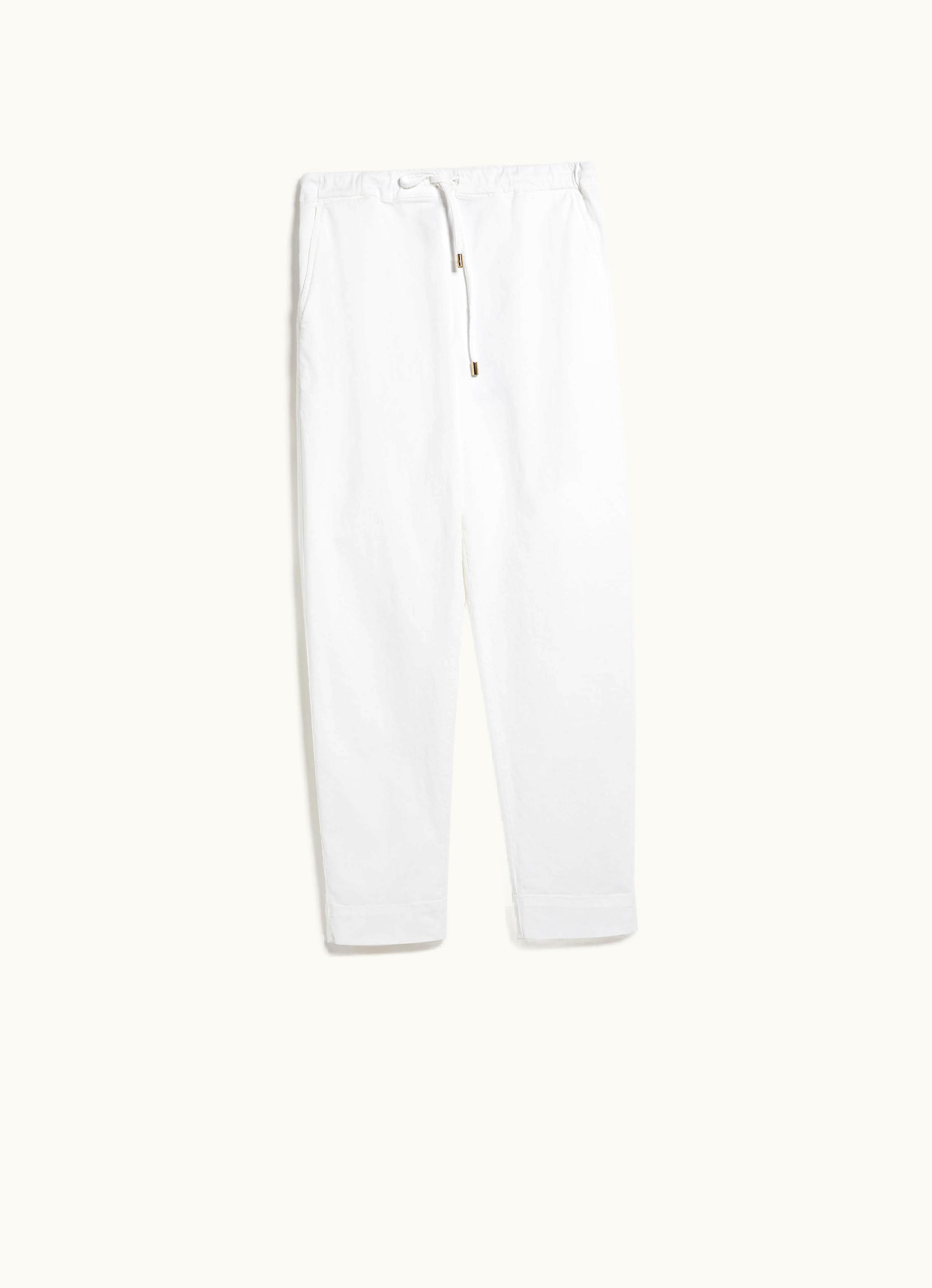 Max Mara Max Mara Cotton Drill Joggers Optical White Terreno