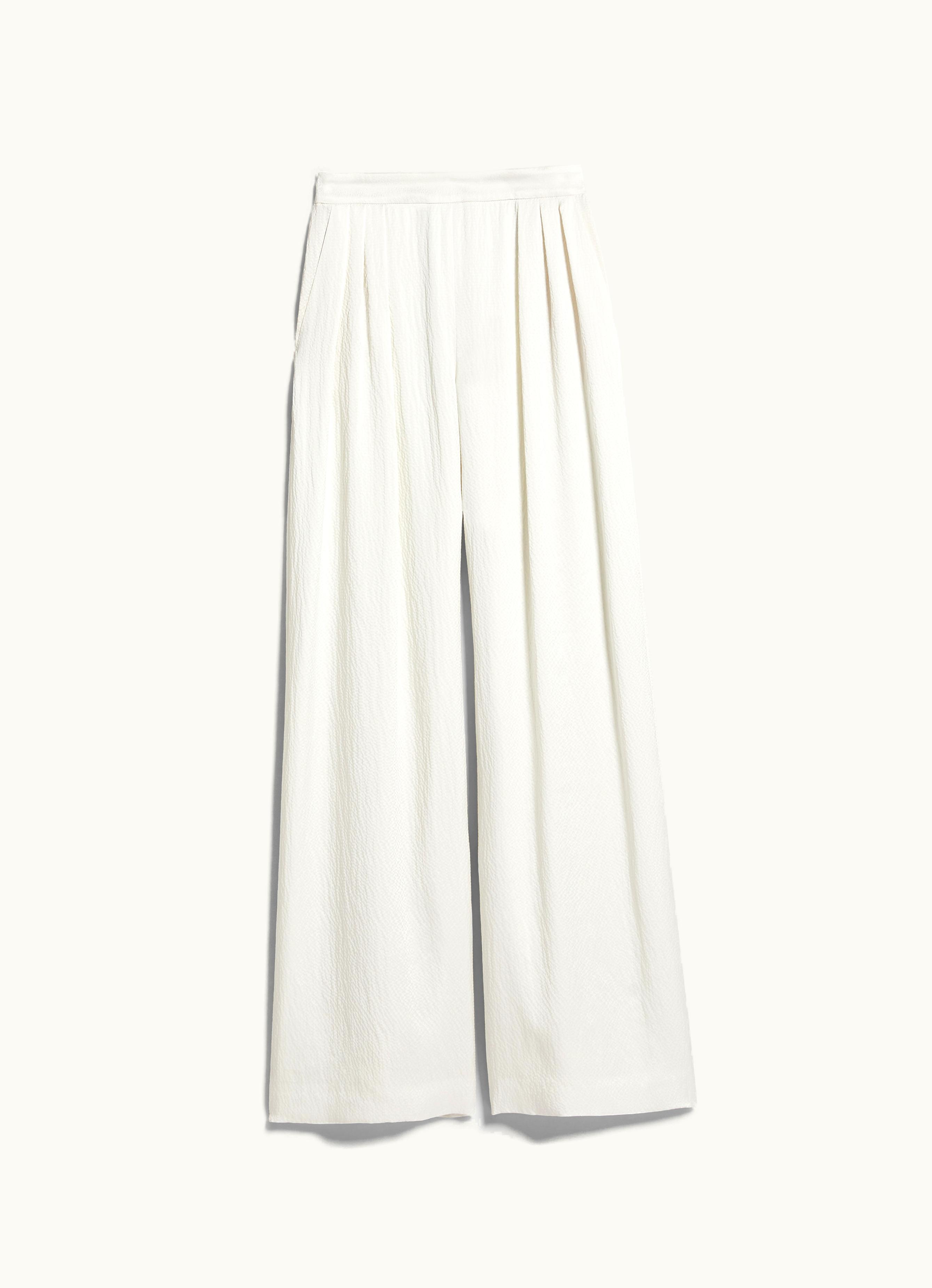 Max Mara Max Mara Satin Trousers With Pleats White Uncino