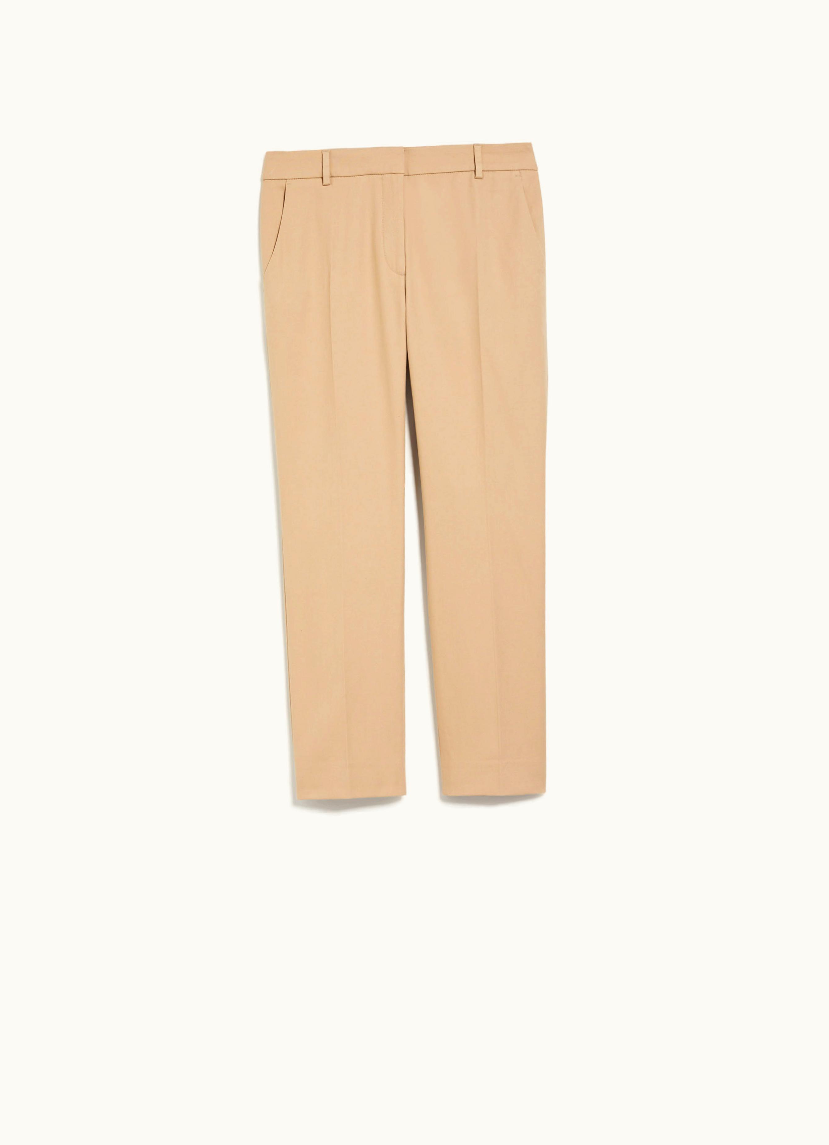 Max Mara Max Mara Stretch Cotton Cigarette Trousers Sand Vite