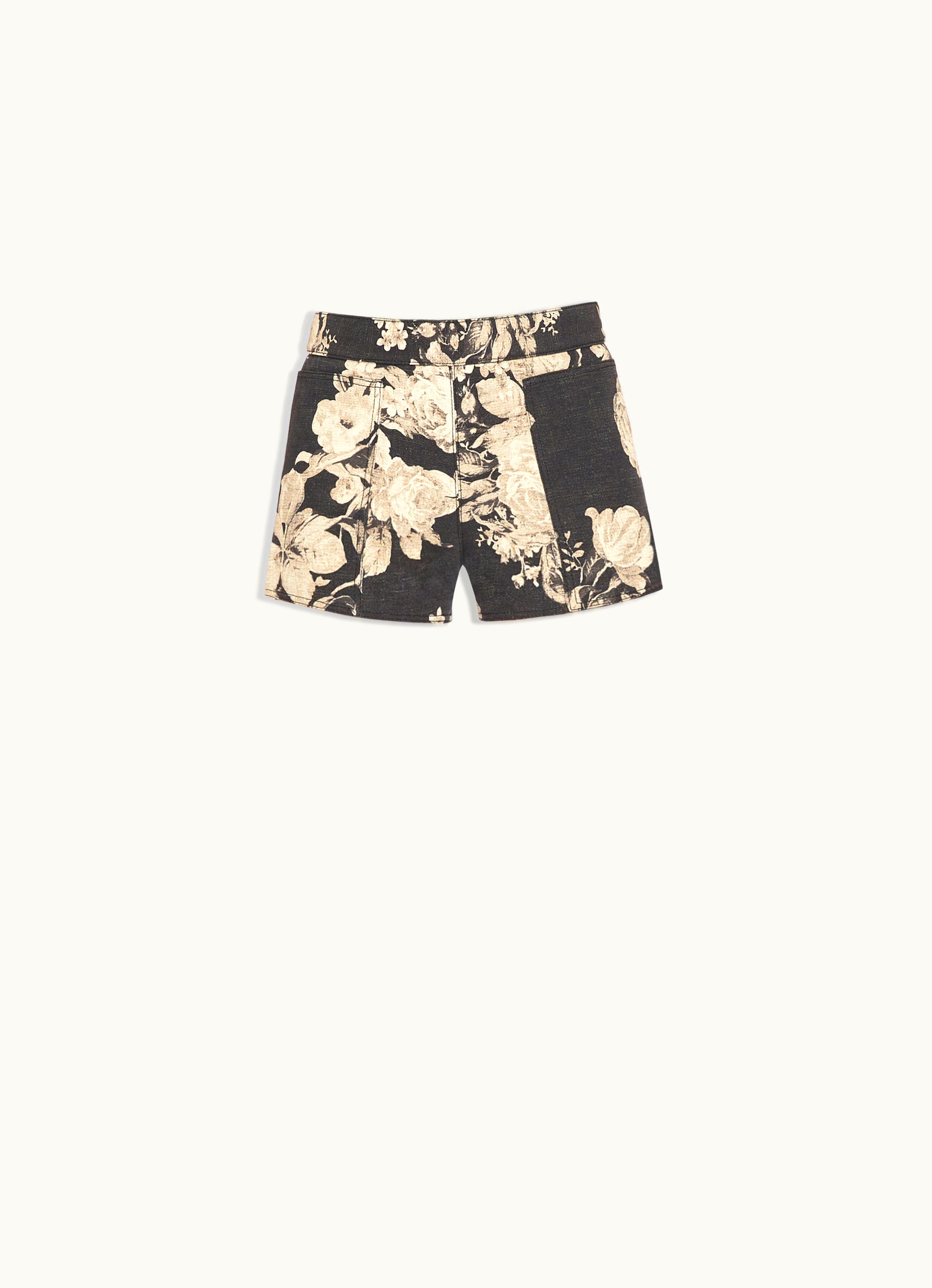 Max Mara Max Mara Printed Cotton Mini Shorts Black Acro1234