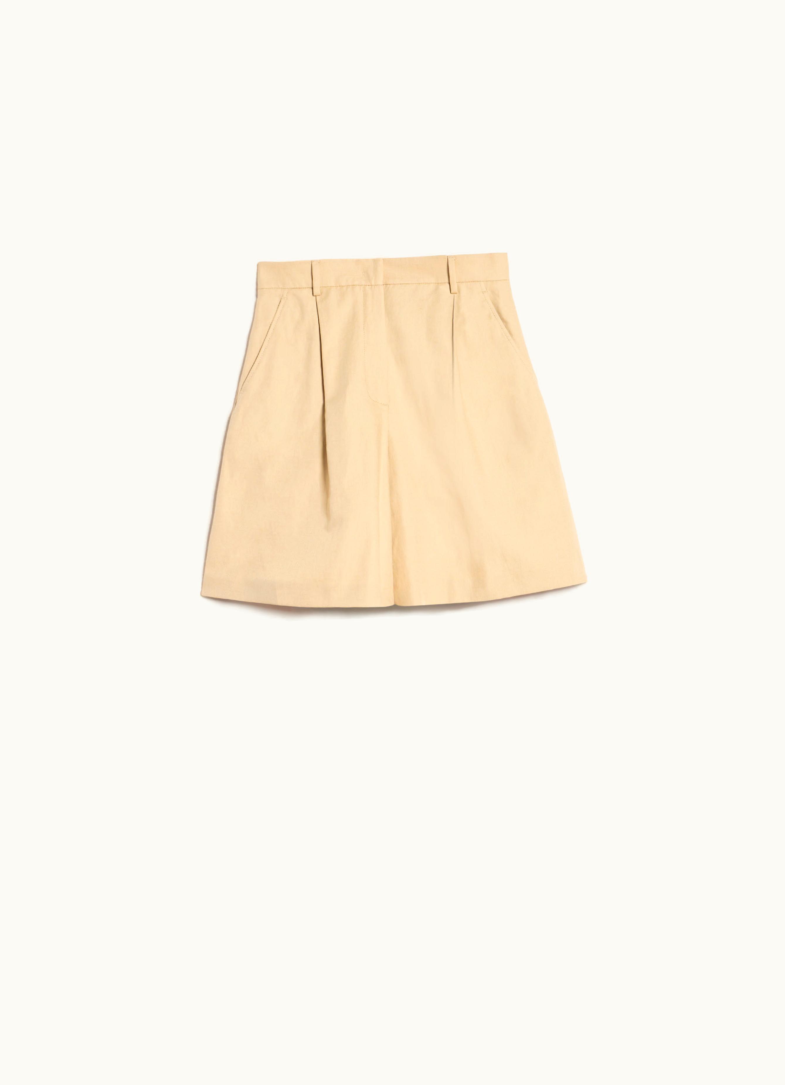 Max Mara Max Mara Cotton And Linen Canvas Bermuda Shorts Colonial Ecuba