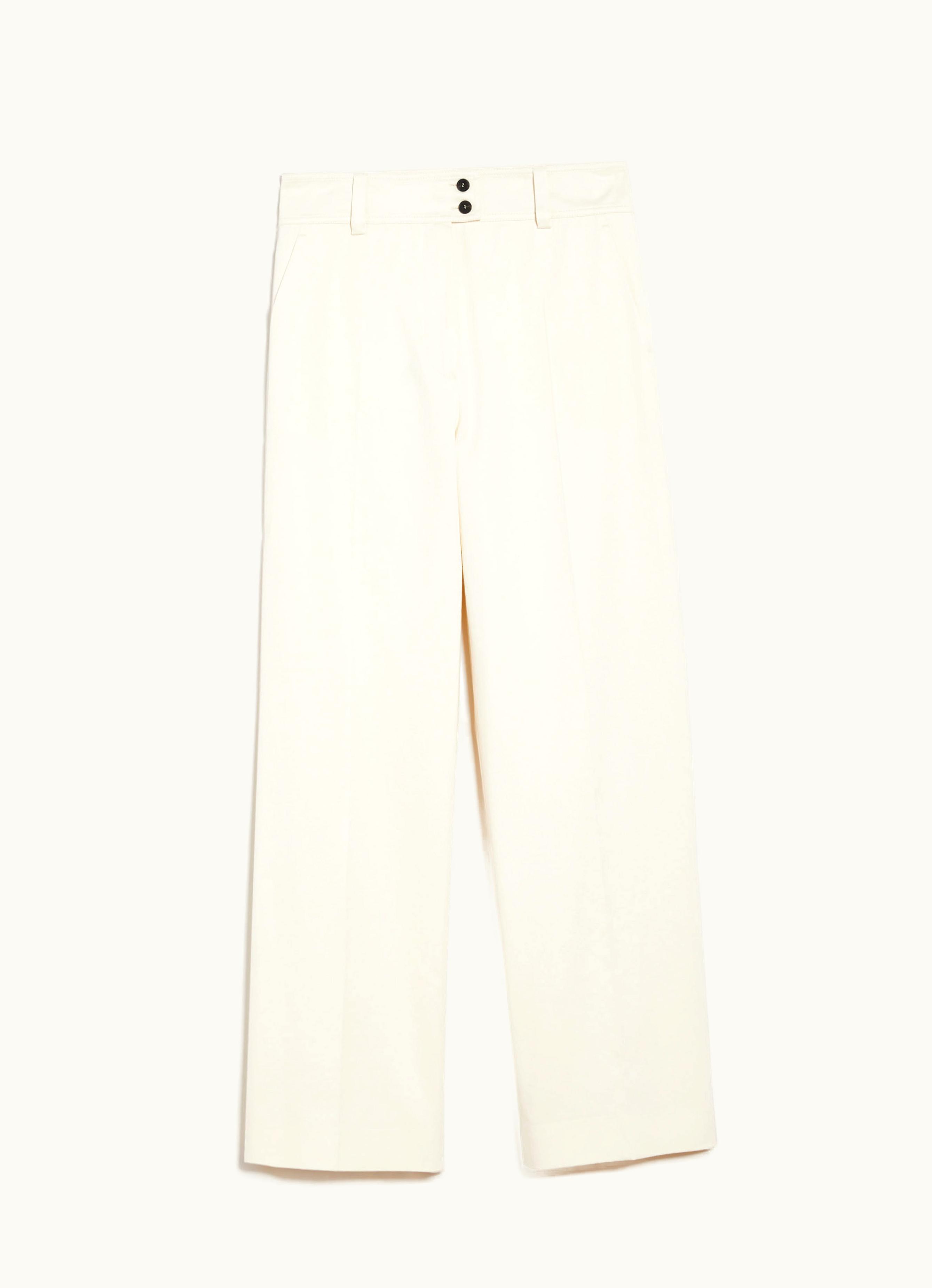 Max Mara Max Mara Cotton Gabardine Trousers Ivory Livigno