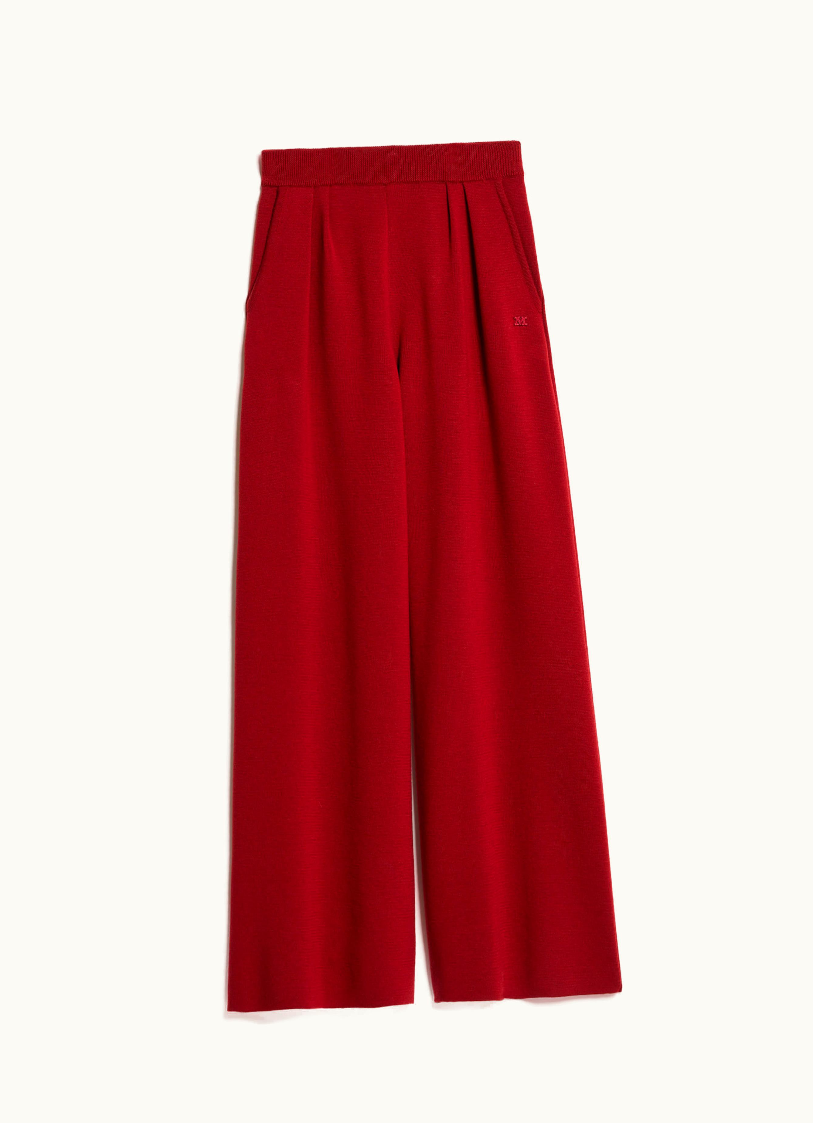 Max Mara Max Mara Wide-leg Wool Trousers Dark Red Nocera