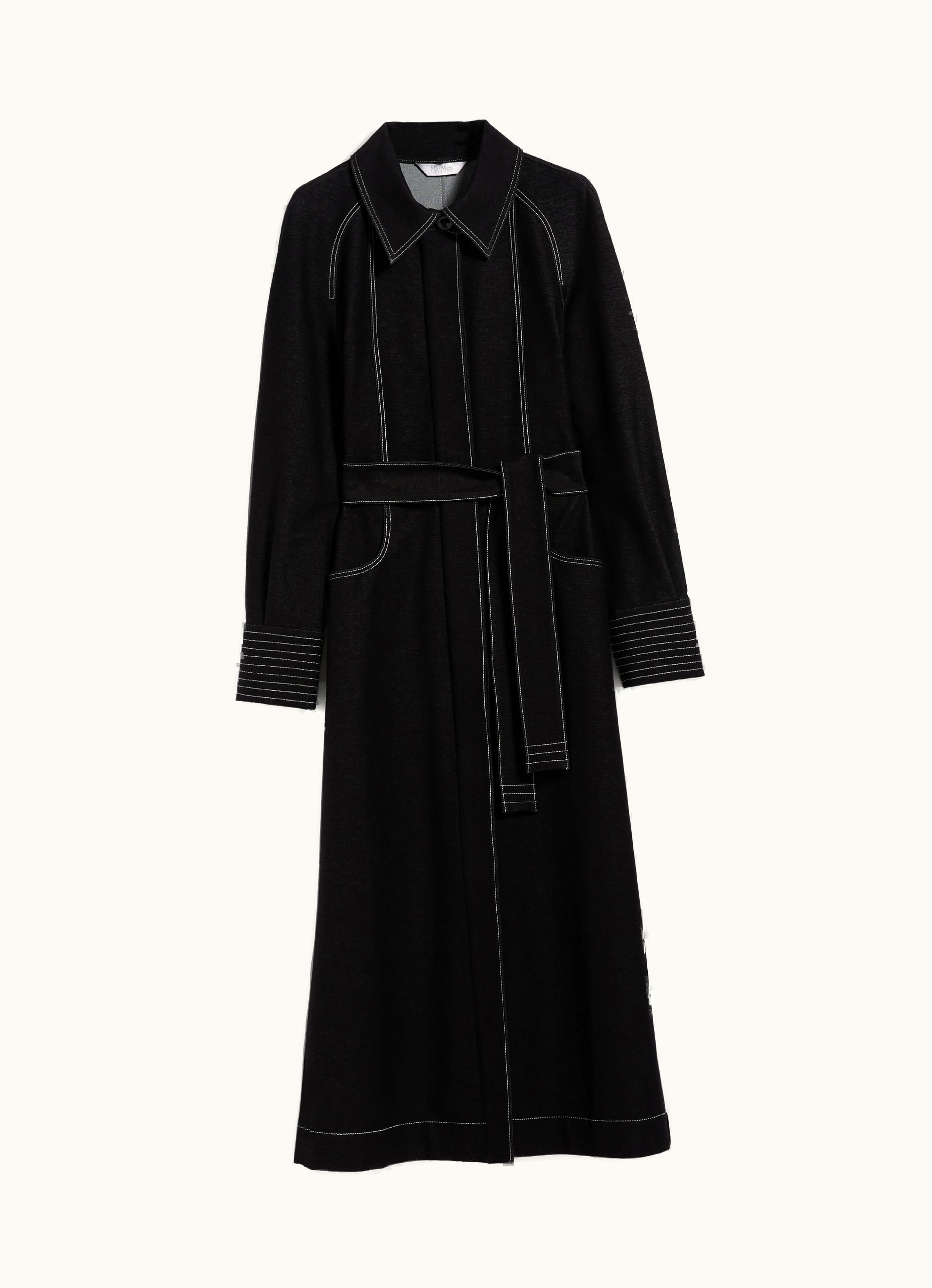 Max Mara Max Mara Denim-look Jersey Trench Coat Black Olinda