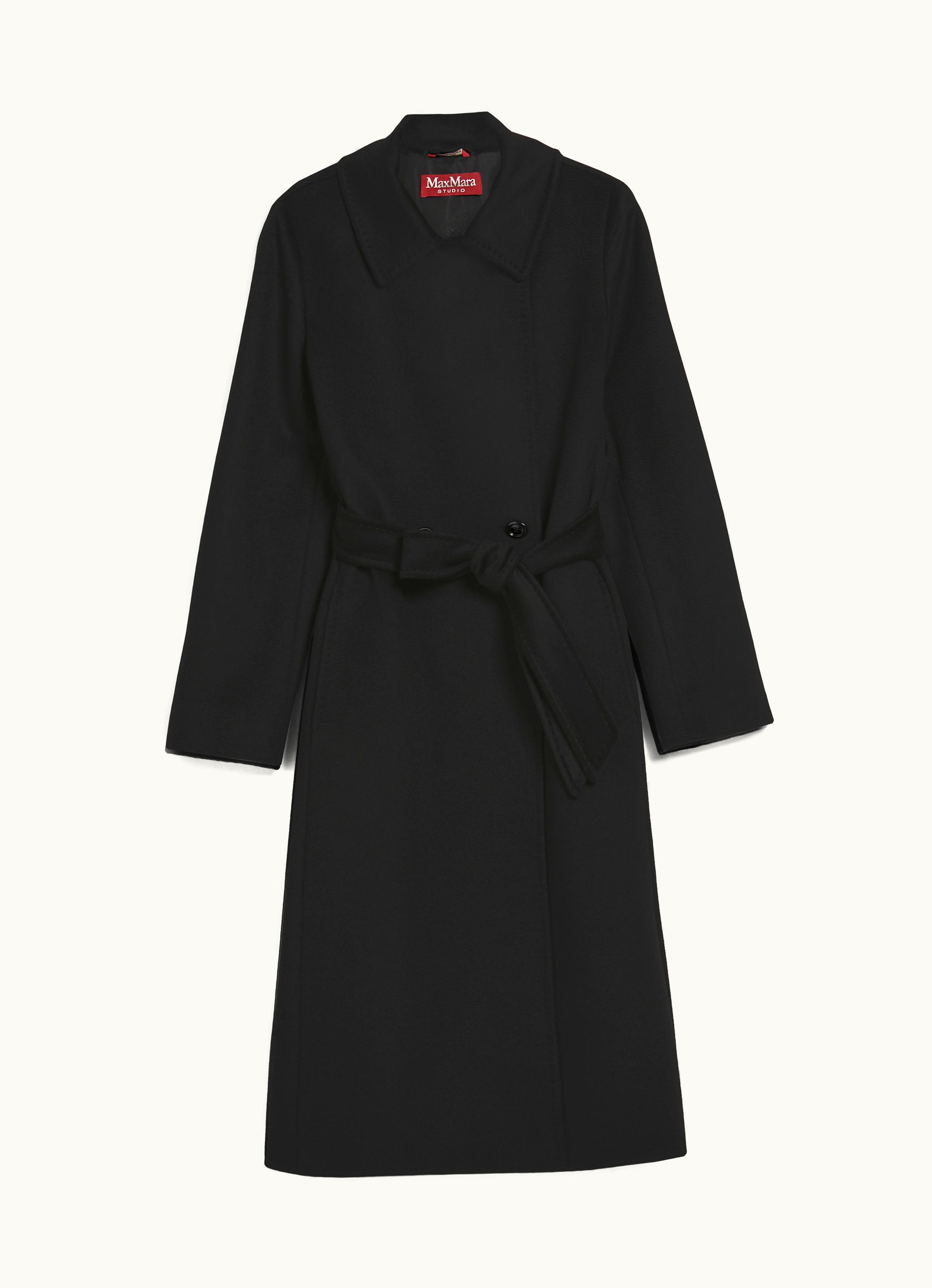 Max Mara Max Mara Wool robe-style Coat Black Bcollag