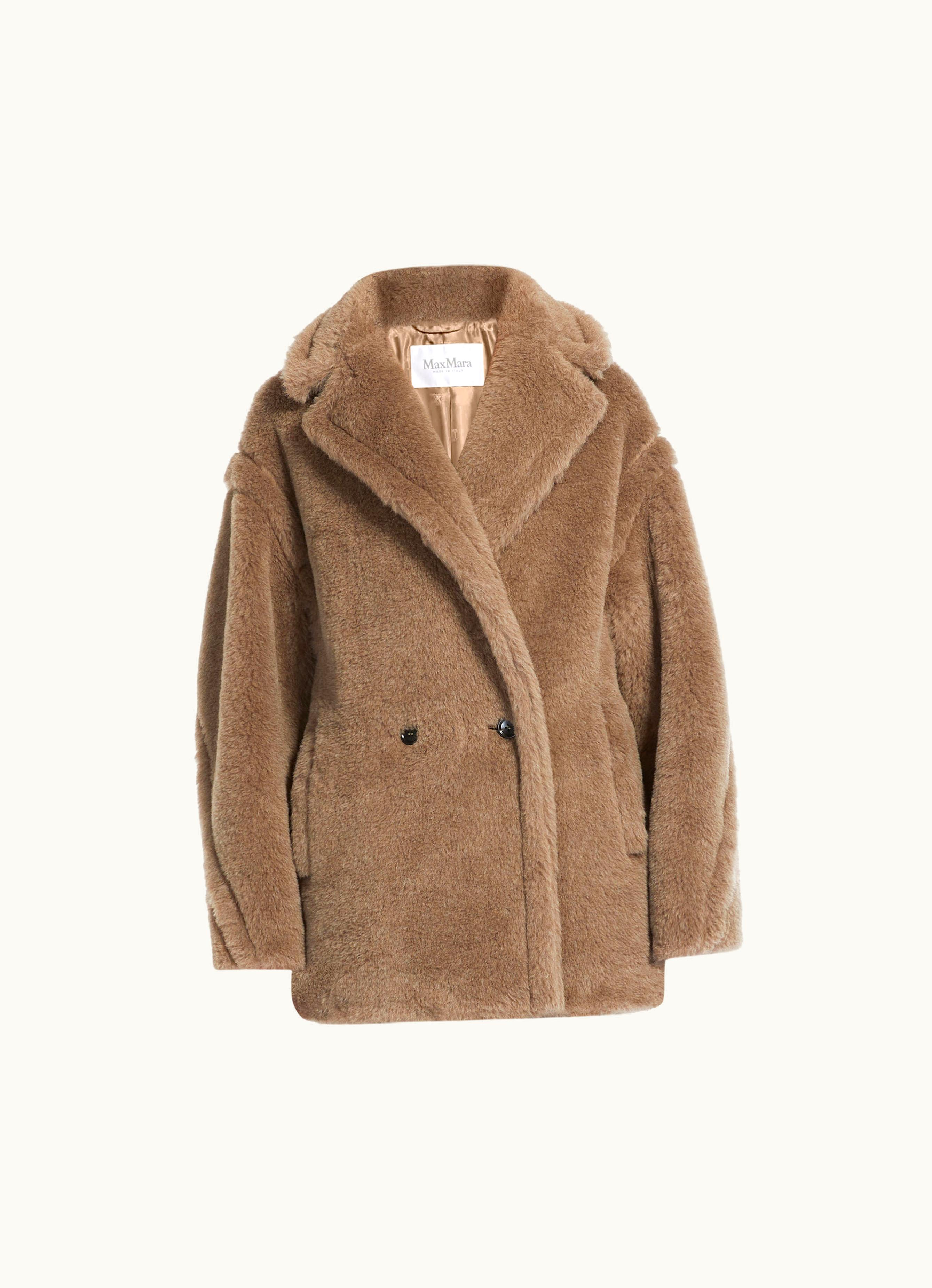 Max Mara Max Mara Short Teddy Bear Icon Coat In Alpaca And Wool Sand Espero