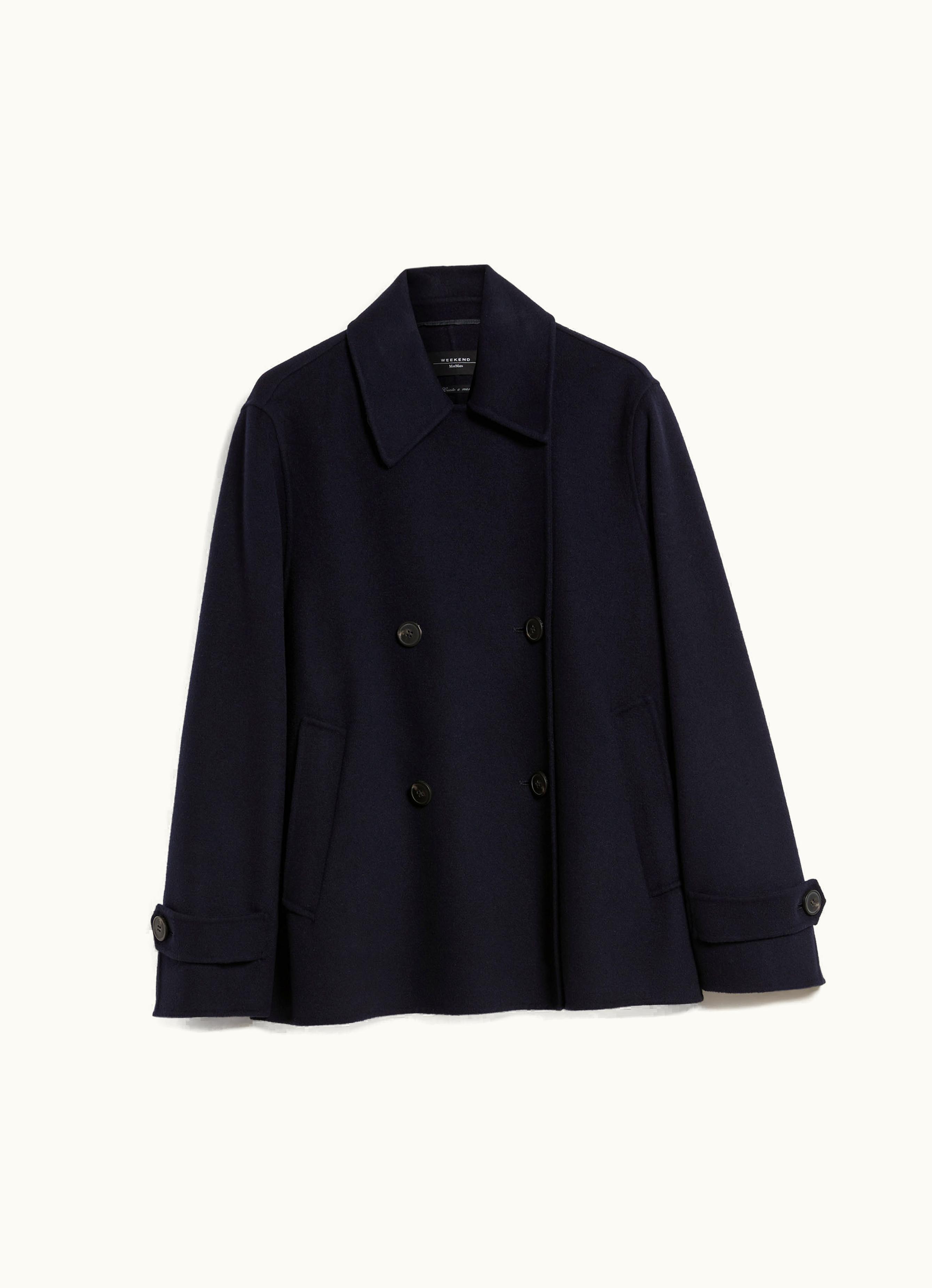 Max Mara Max Mara Double-breasted Wool Pea Coat Navy Usuale