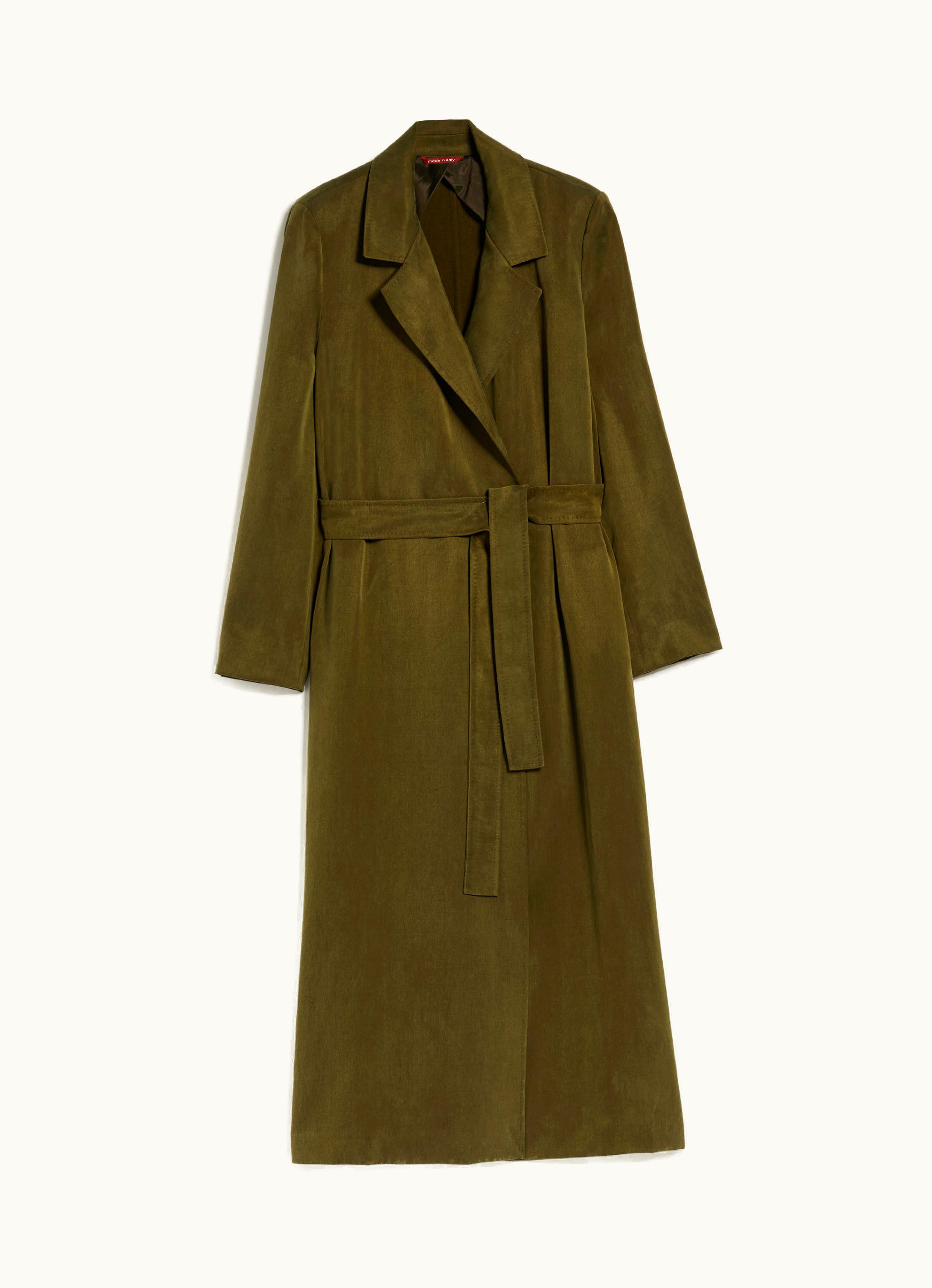 Max Mara Max Mara Belted Satin Duster Coat Kaki Dakar