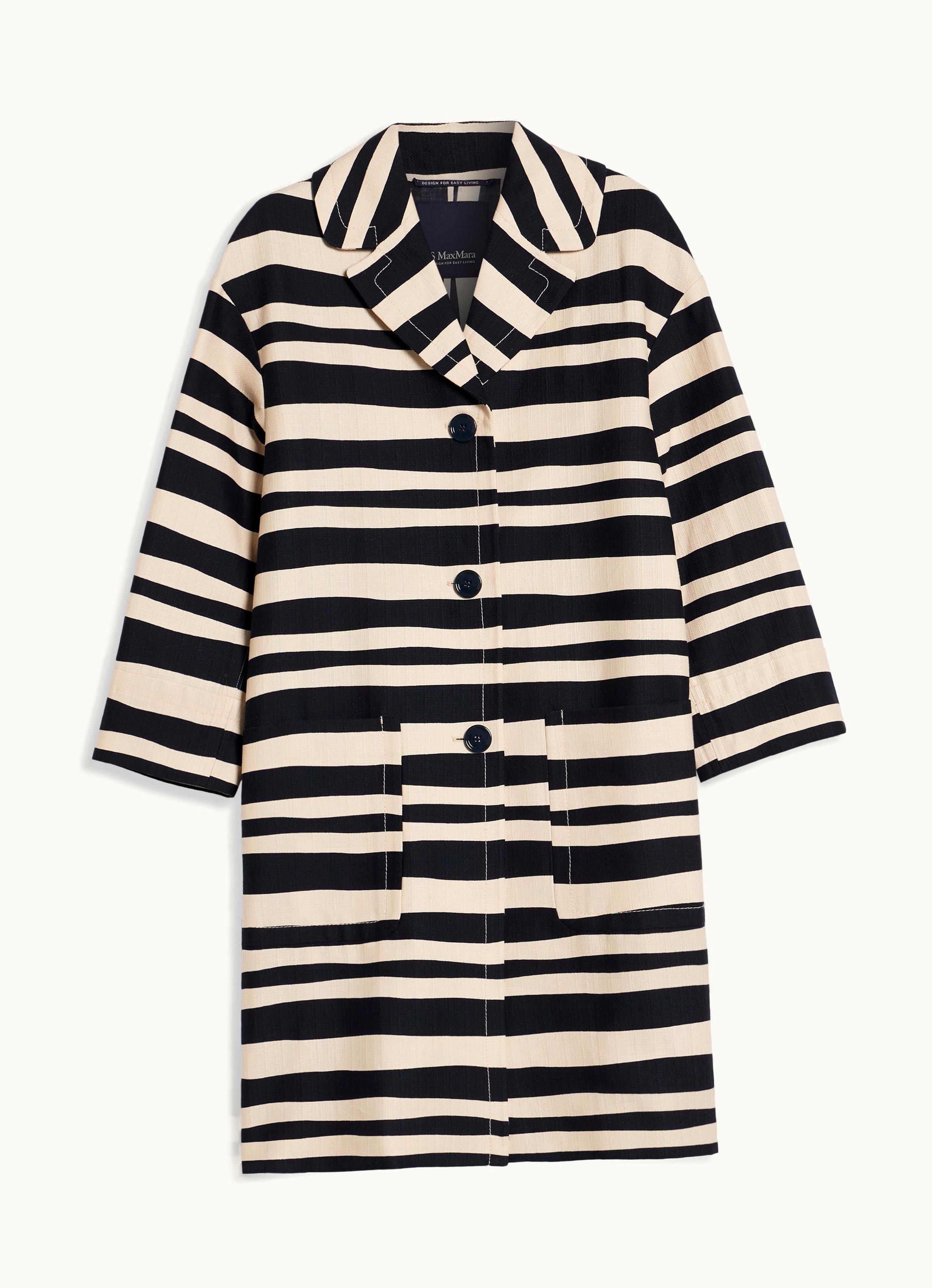 Max Mara Max Mara Printed Cotton Basketweave Coat Ultramarine Rania