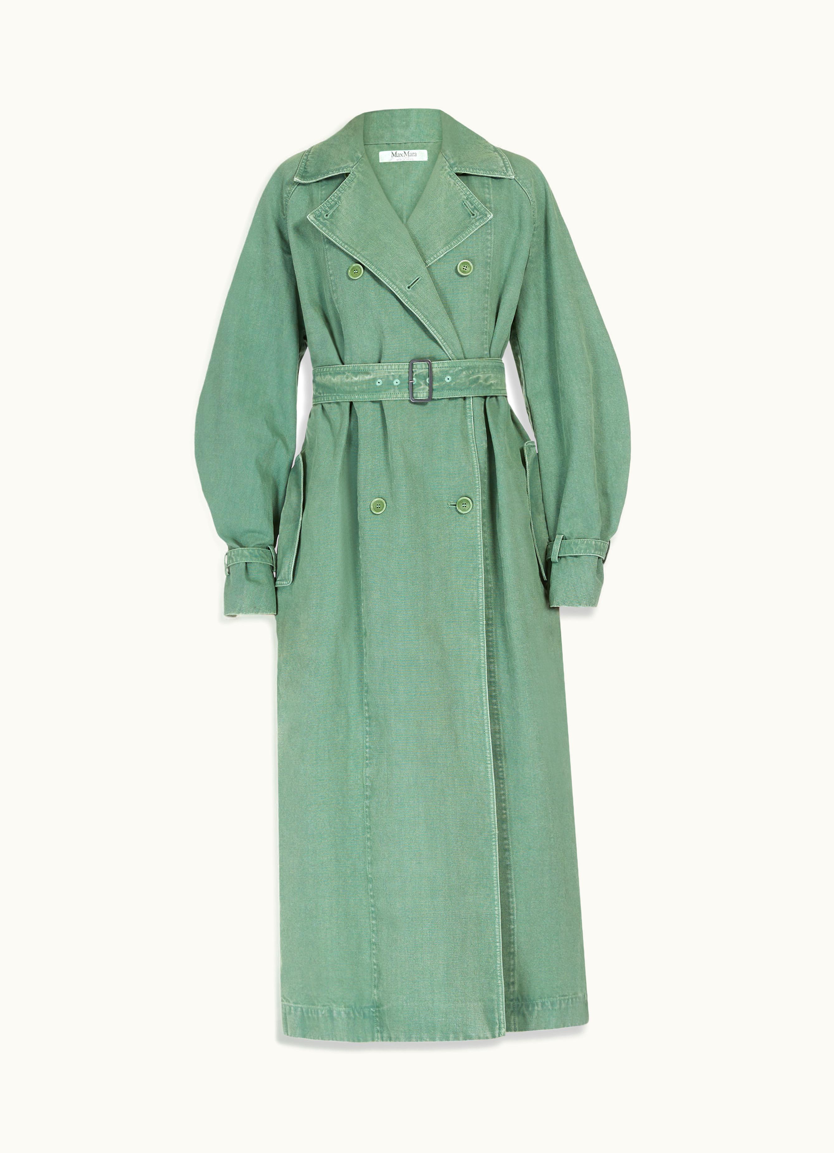 Max Mara Max Mara Canvas Oversized Trench Coat Sage Green Corfu