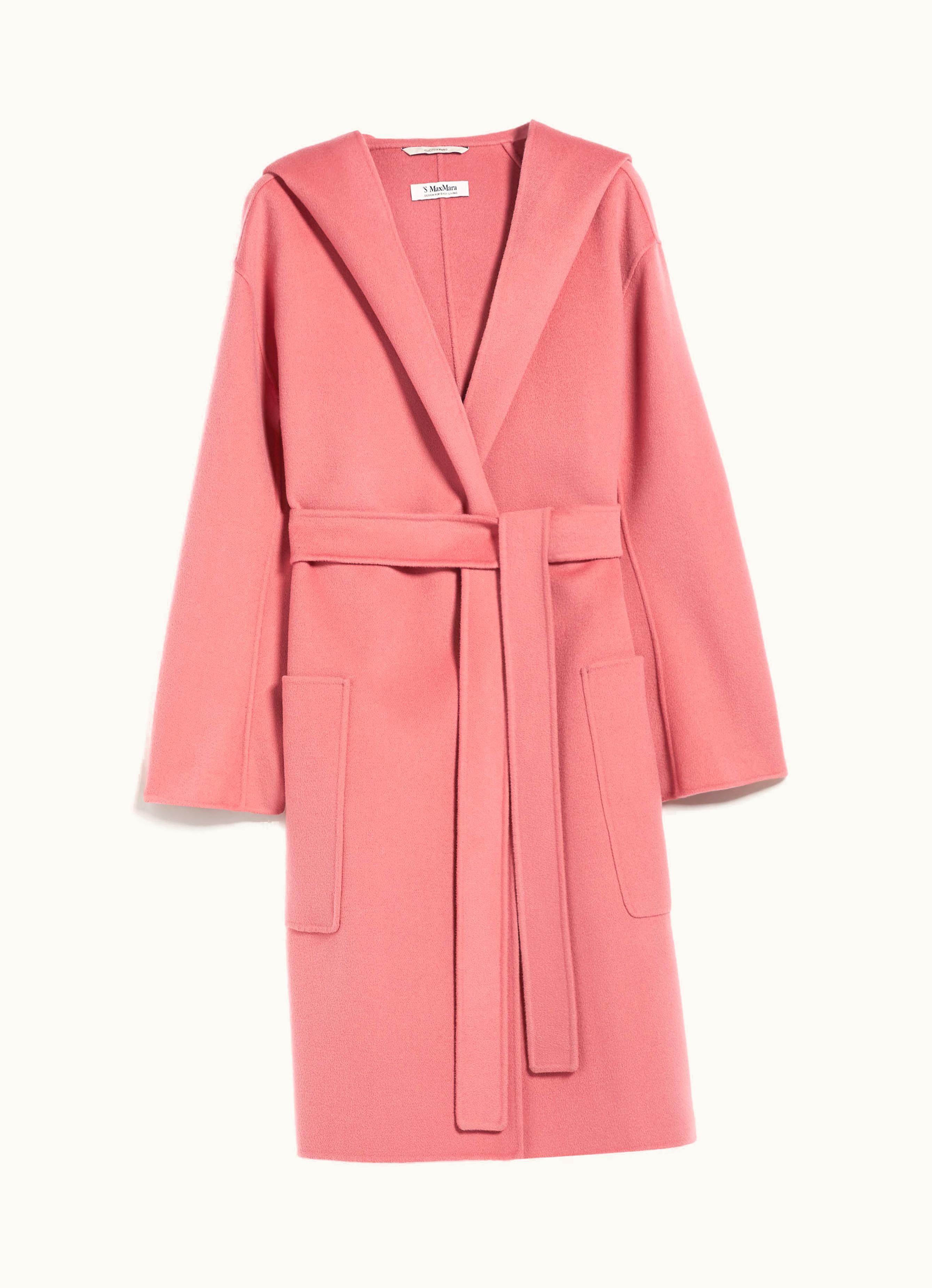 Max Mara Max Mara Hooded Wool Coat Dark Pink Priscilla