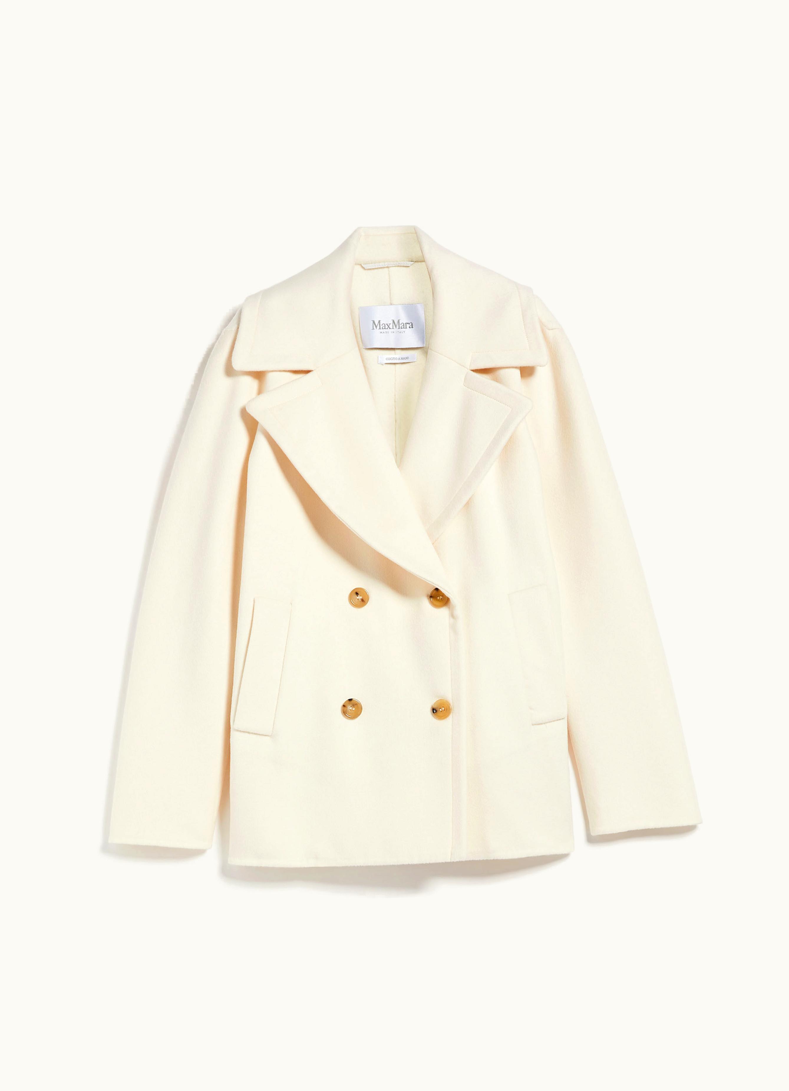 Max Mara Max Mara Wool And Cashmere Pea Coat Ivory Edgard