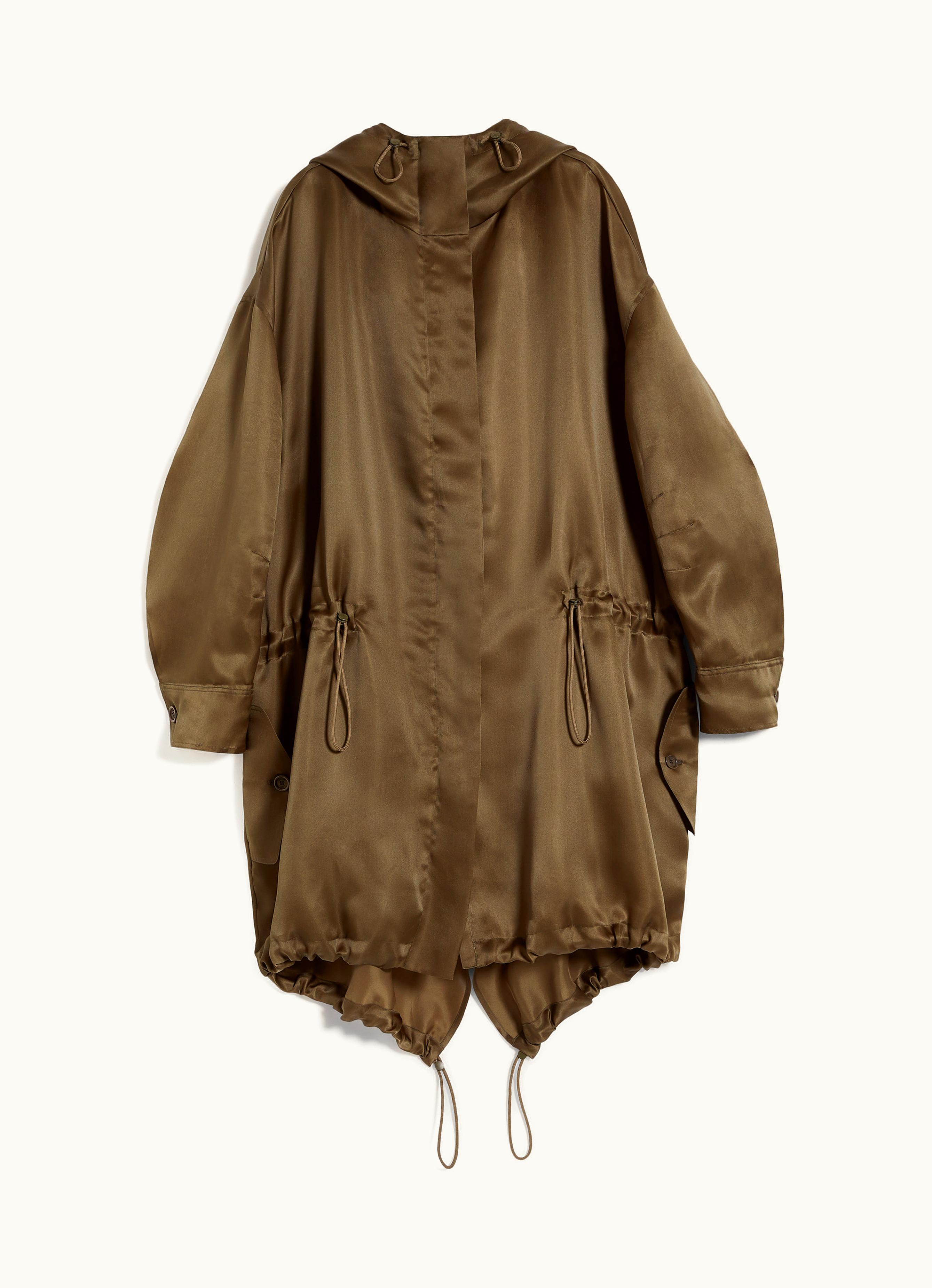 Max Mara Max Mara Oversized Silk Organza Parka Kaki Tambuto