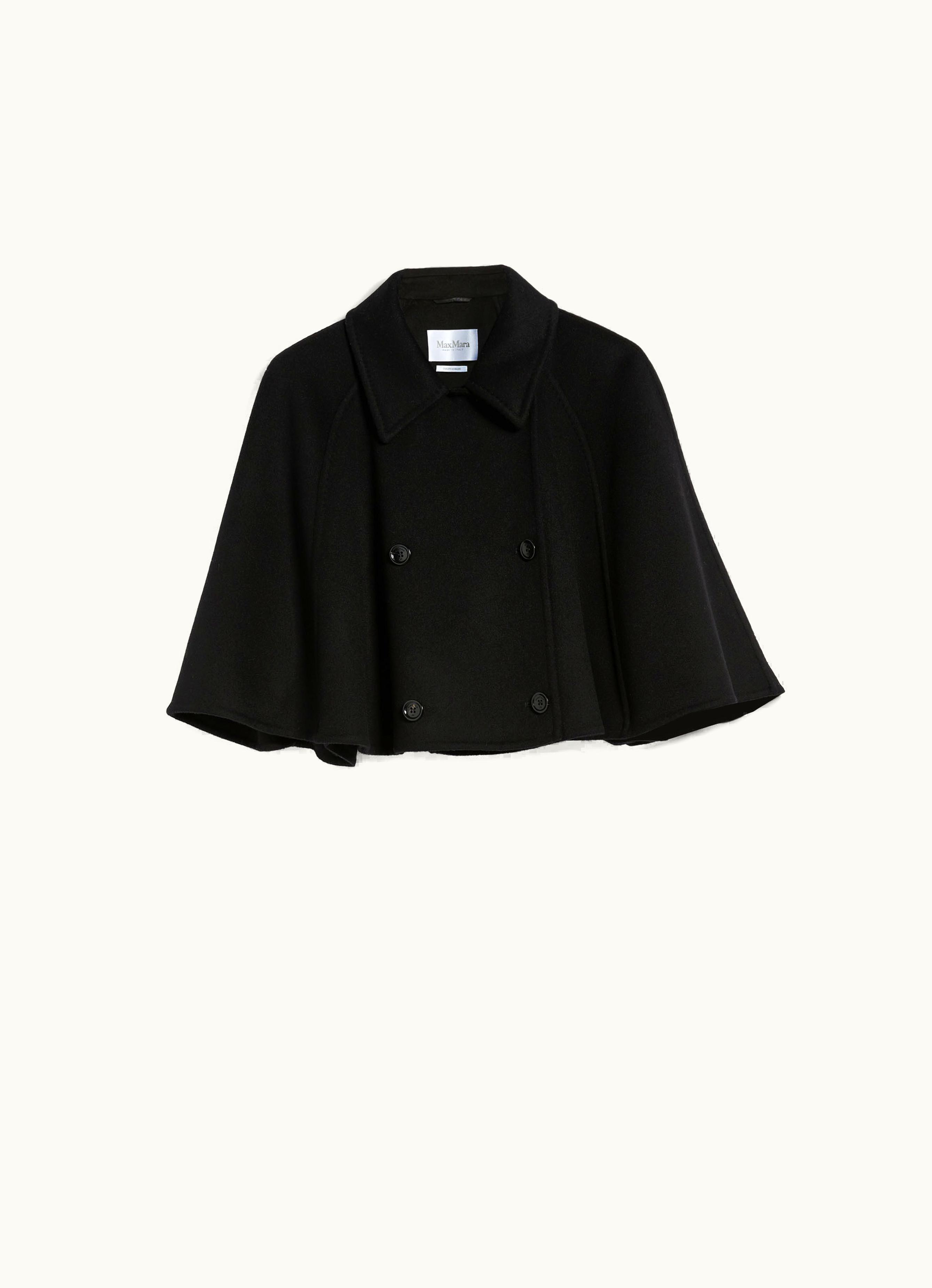 Max Mara Max Mara Short Wool And Cashmere Cape Black Volume