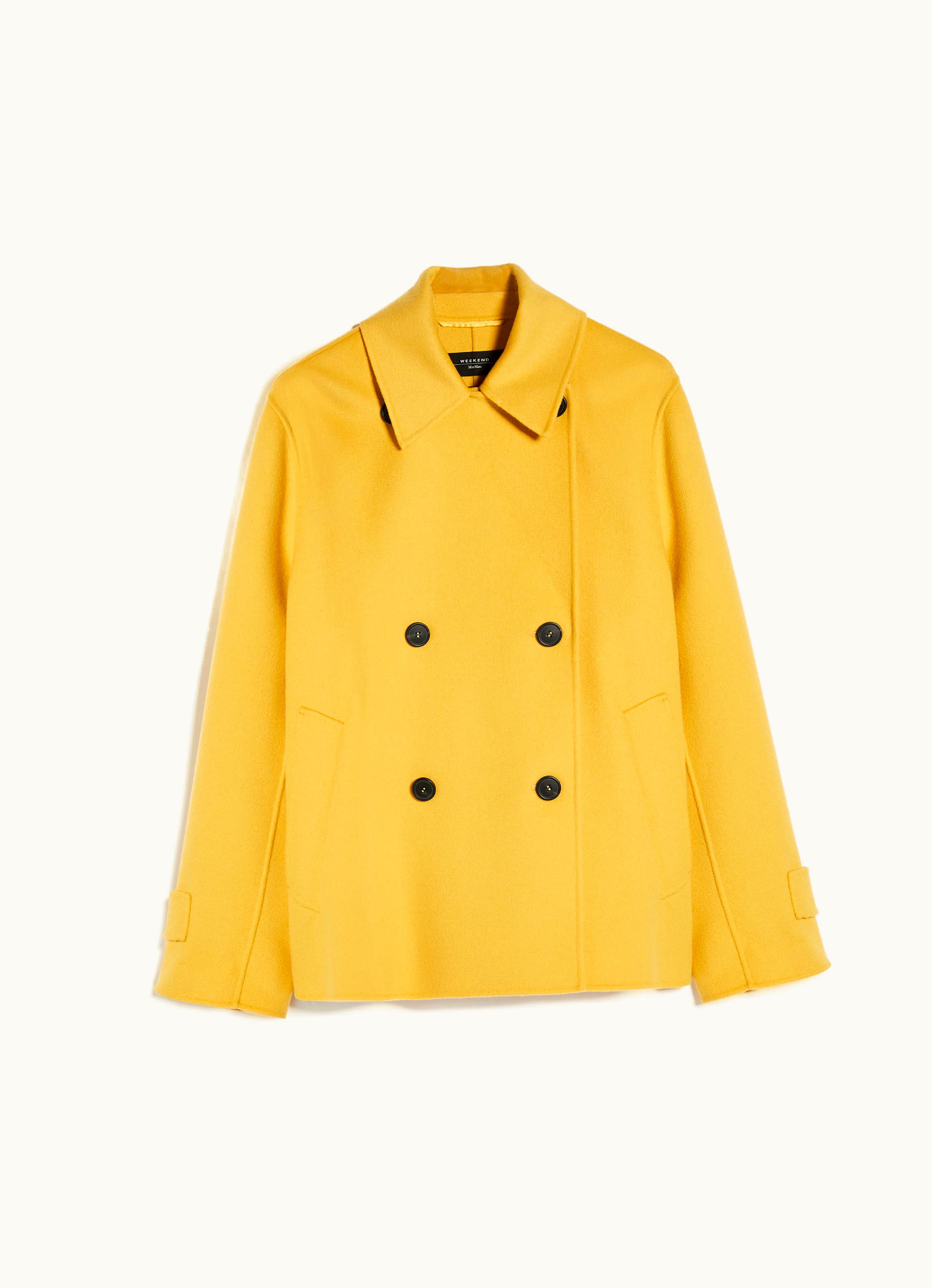 Max Mara Max Mara Double-breasted Wool Pea Coat Yellow Usuale