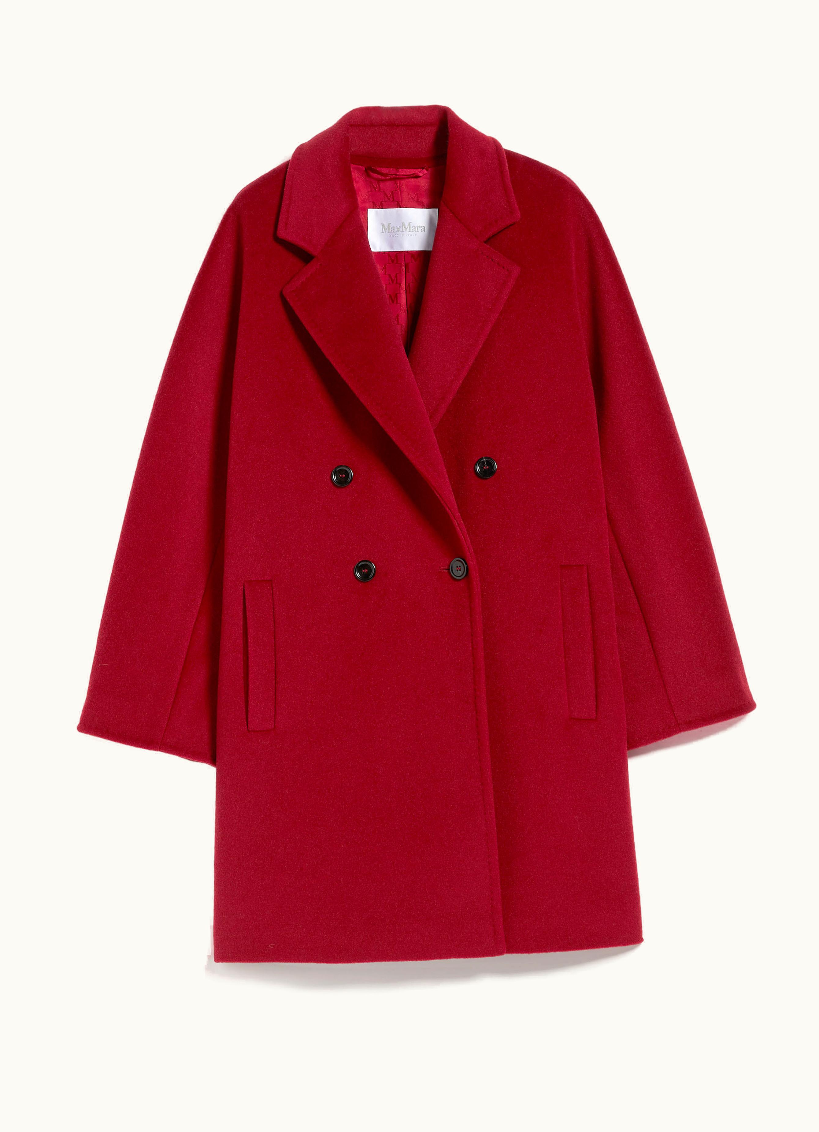 Max Mara Max Mara Short 101801 Icon Coat In Wool And Cashmere Red Addurre