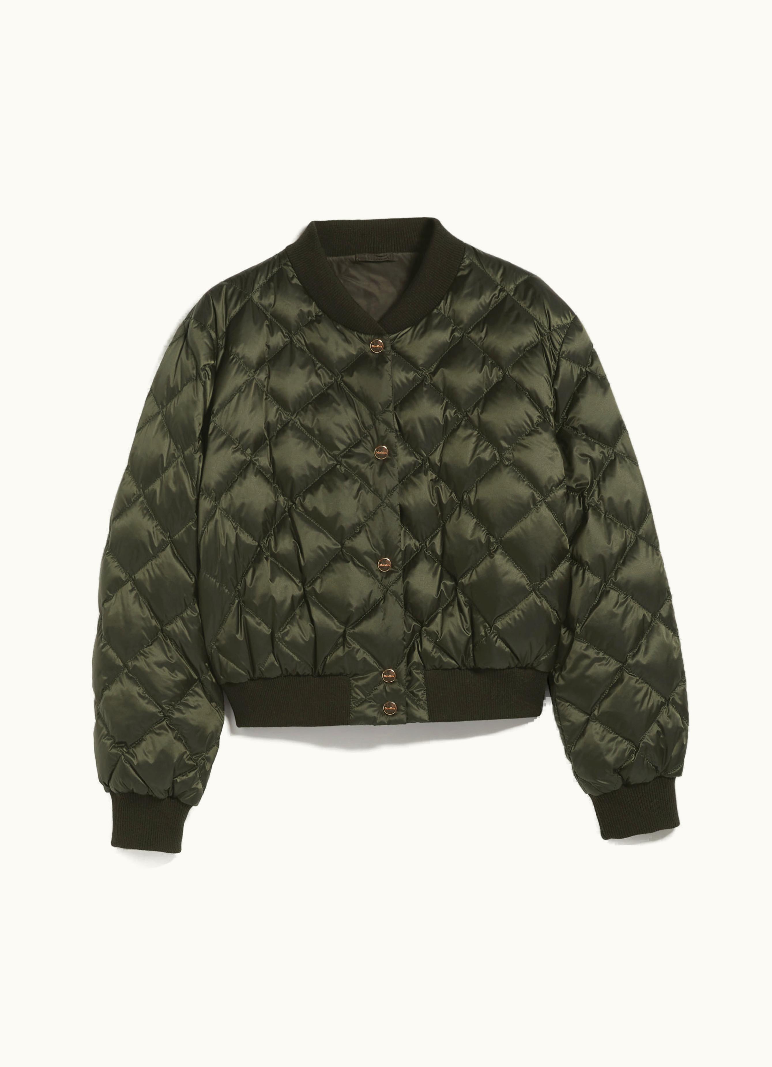 Max Mara Max Mara Reversible Bomber Jacket In water-resistant Canvas Kaki Bsoft