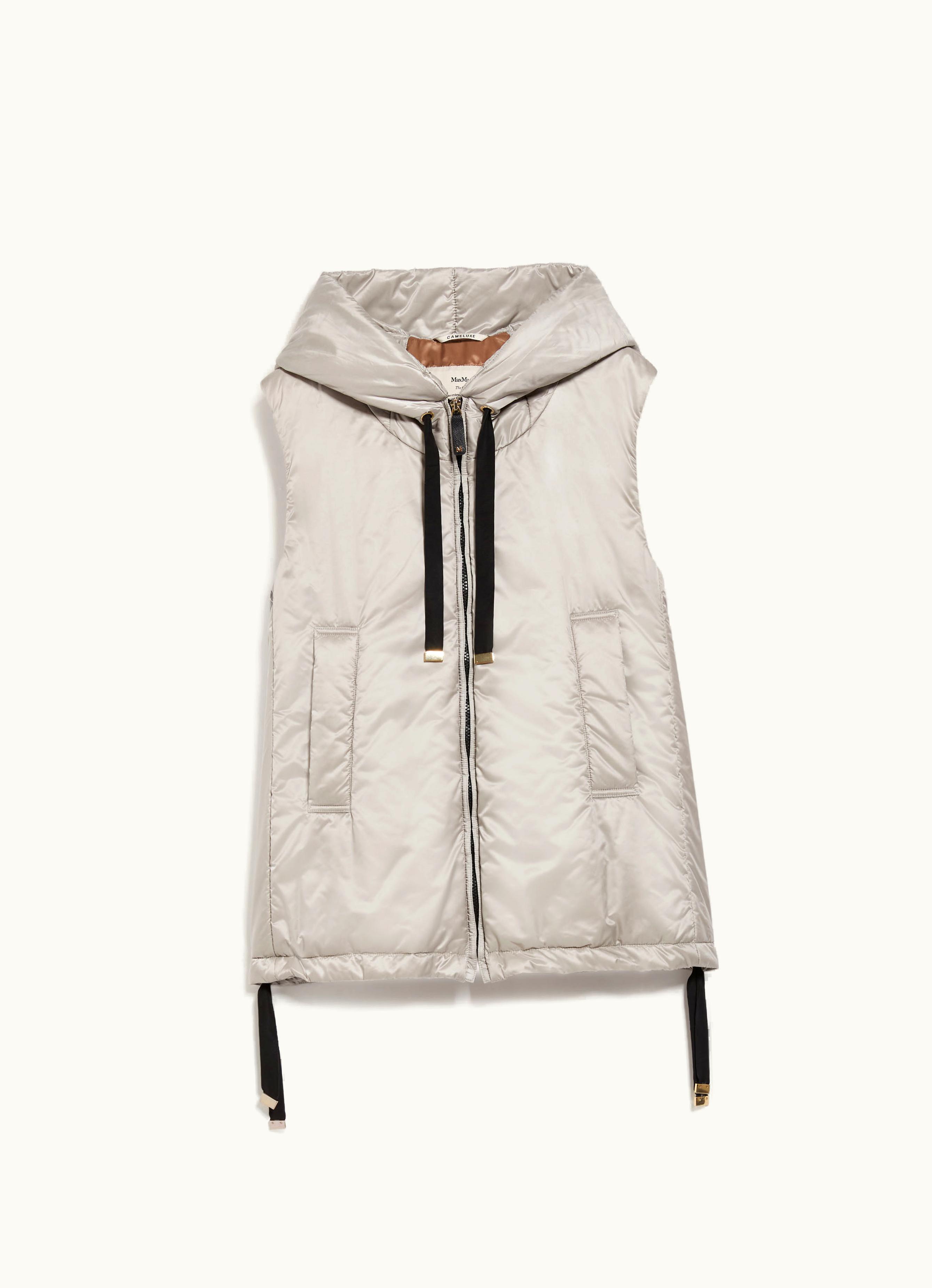 Max Mara Max Mara Water-resistant Technical Canvas Gilet Light Grey Greengo