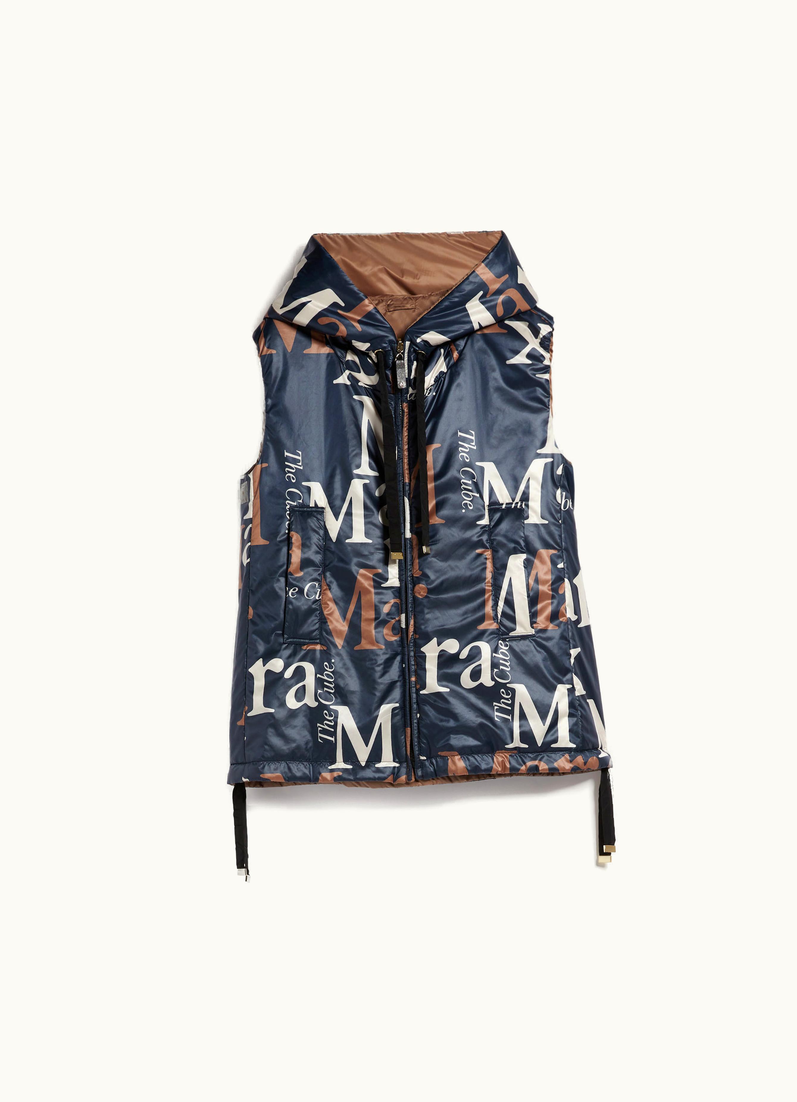Max Mara Max Mara Reversible Gilet In water-resistant Printed Canvas Ultramarine Logos