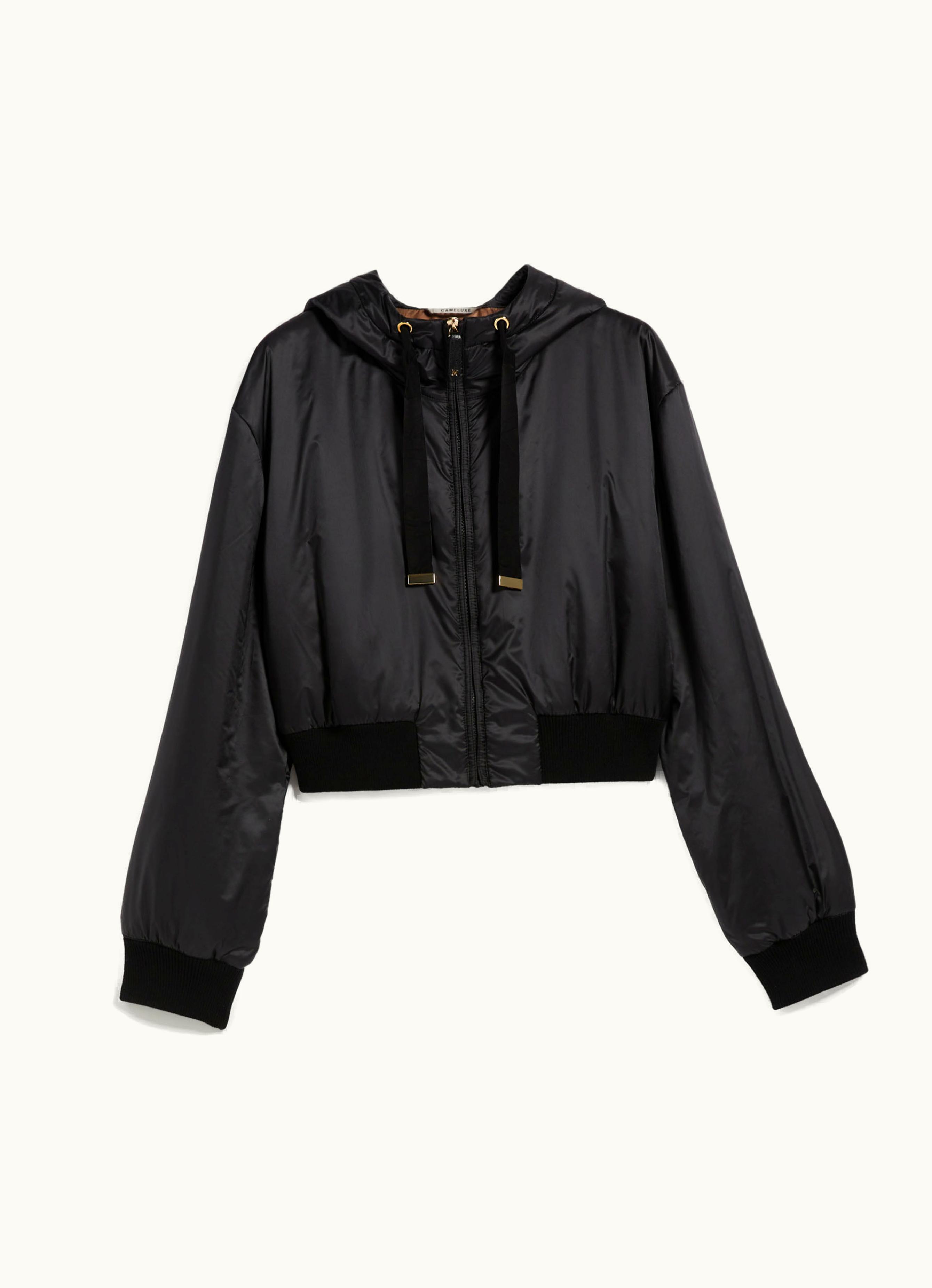 Max Mara Max Mara Hooded Bomber Jacket In water-resistant Canvas Black Cool