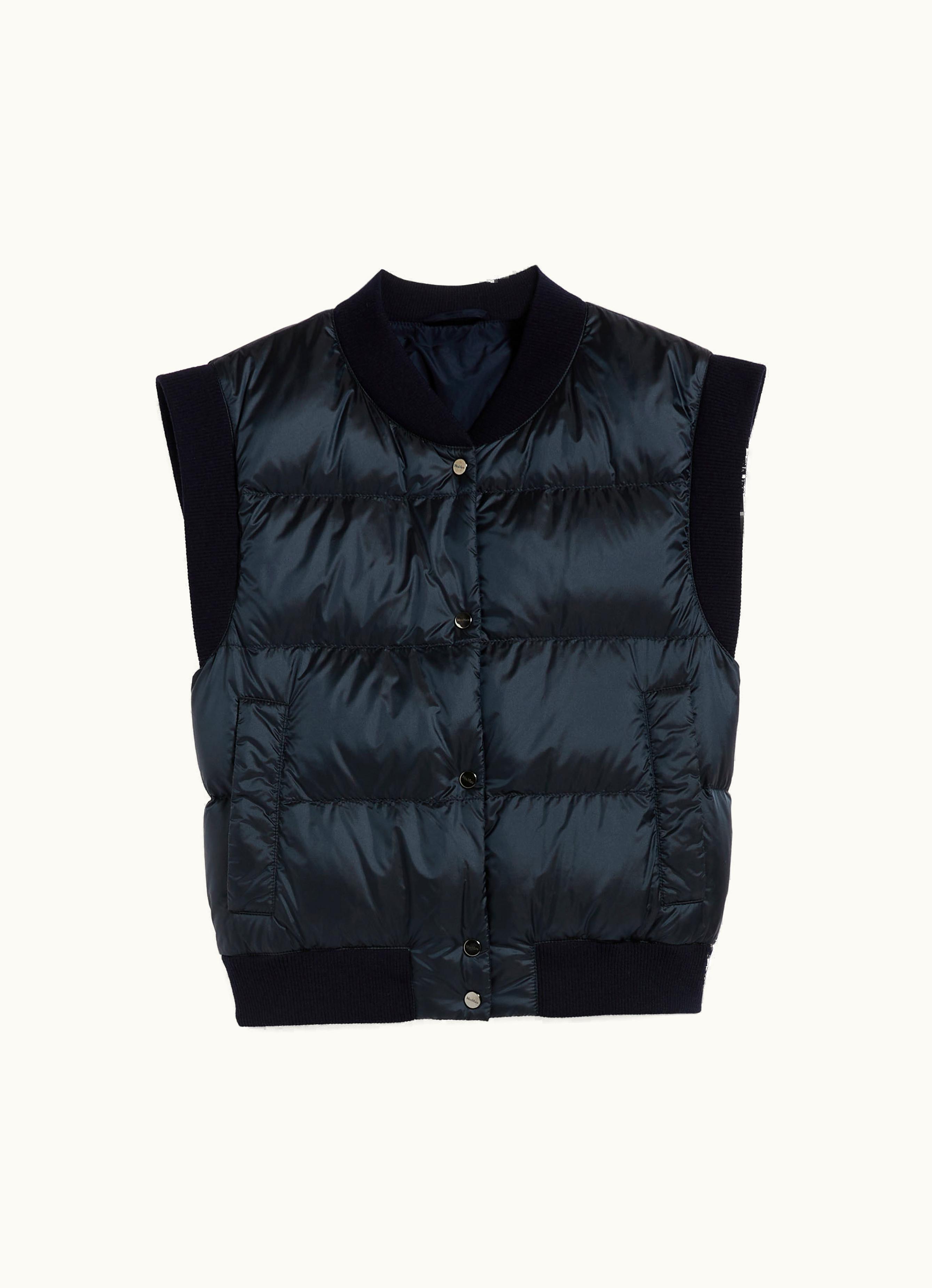 Max Mara Max Mara Water-resistant Technical Canvas Cropped Gilet Midnightblue Asoft