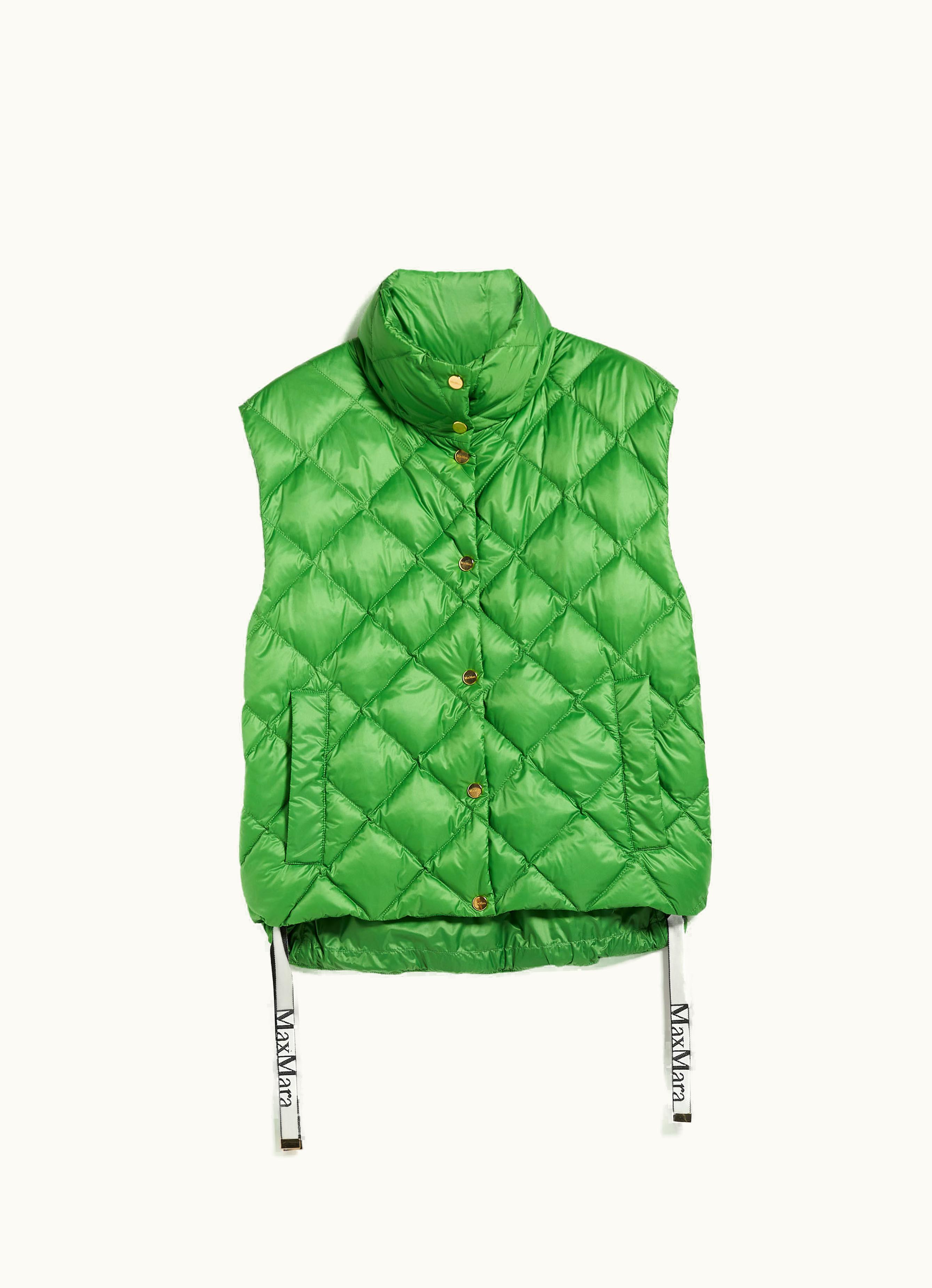 Max Mara Max Mara Water-resistant Technical Canvas Gilet Green Gsoft