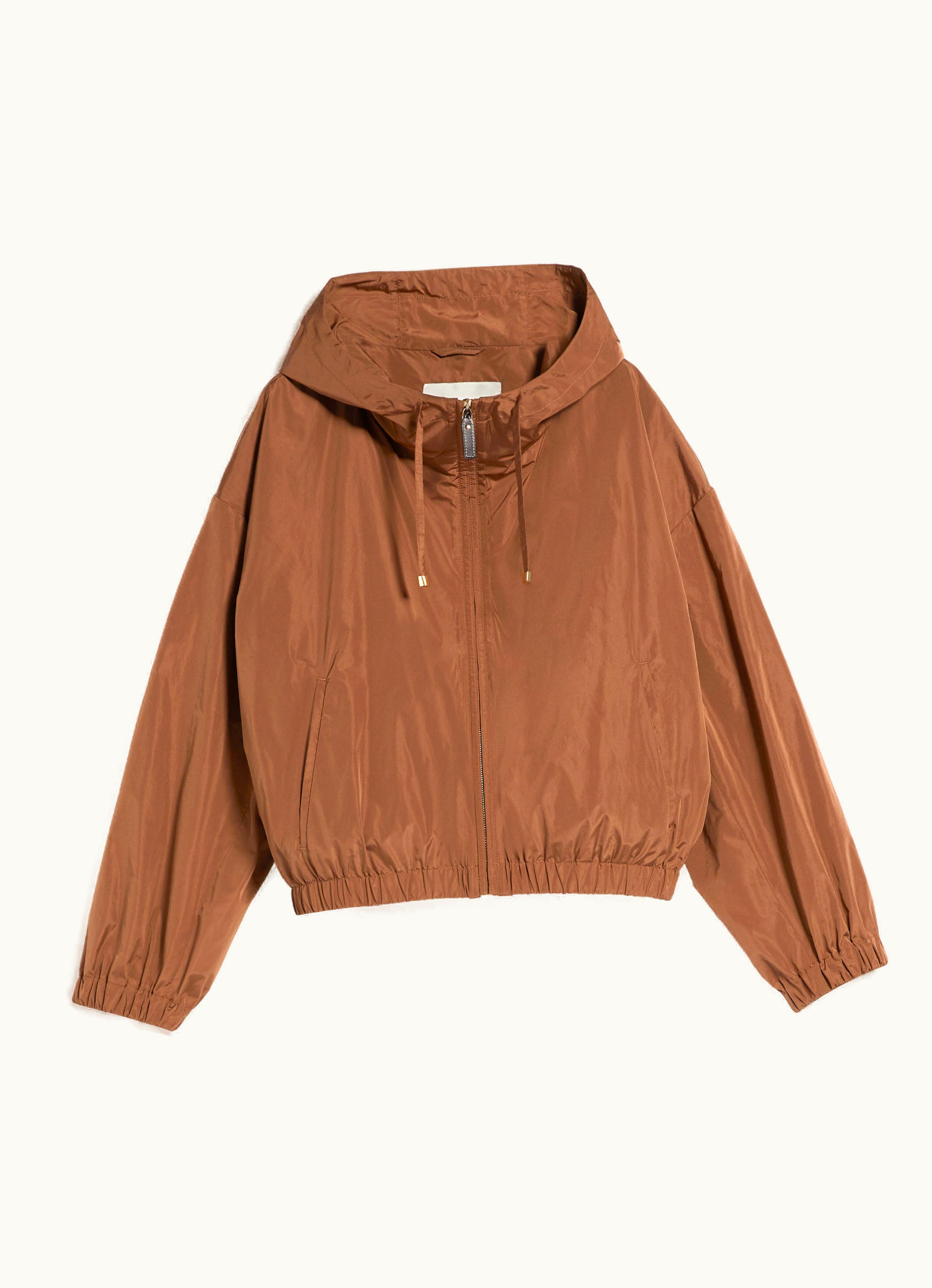 Max Mara Max Mara Short Parka In water-resistant Taffeta Tobacco Taffci