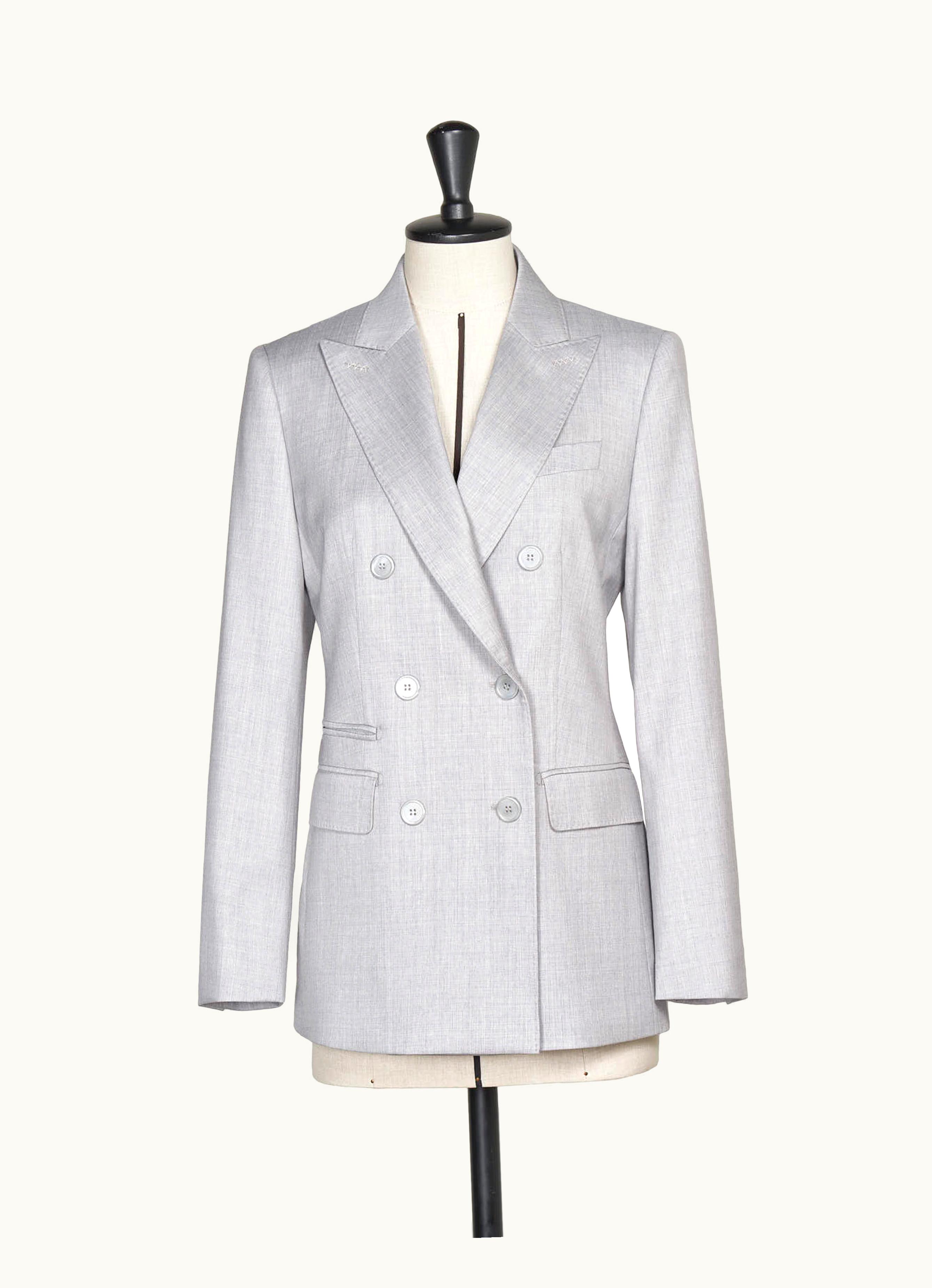 Max Mara Max Mara Blazer In Melangé Wool Twill Light Grey Nandina