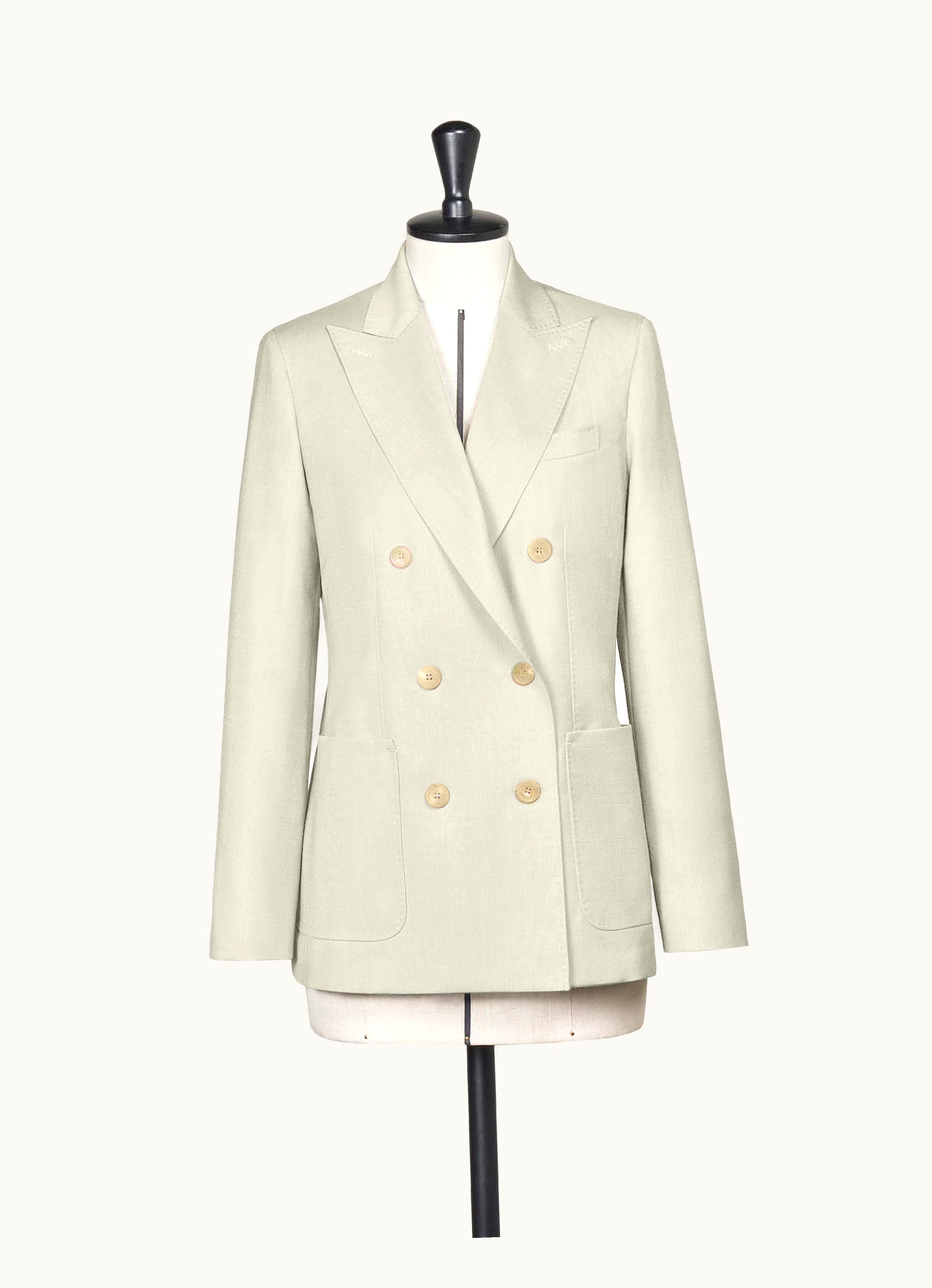 Max Mara Max Mara Wool Silk And Mohair Canvas Blazer Sand Mantide