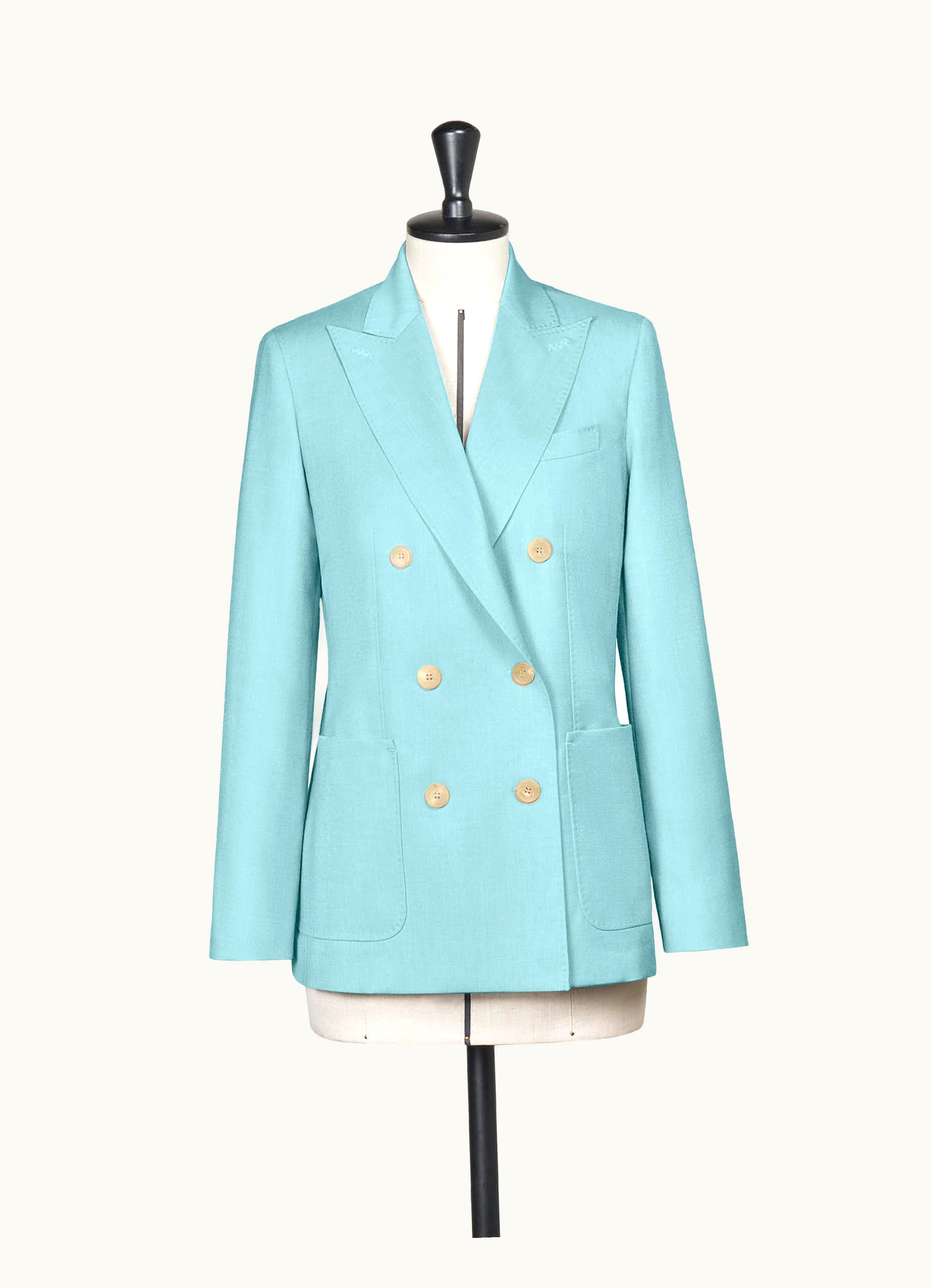 Max Mara Max Mara Wool Silk And Mohair Canvas Blazer Green Mantide