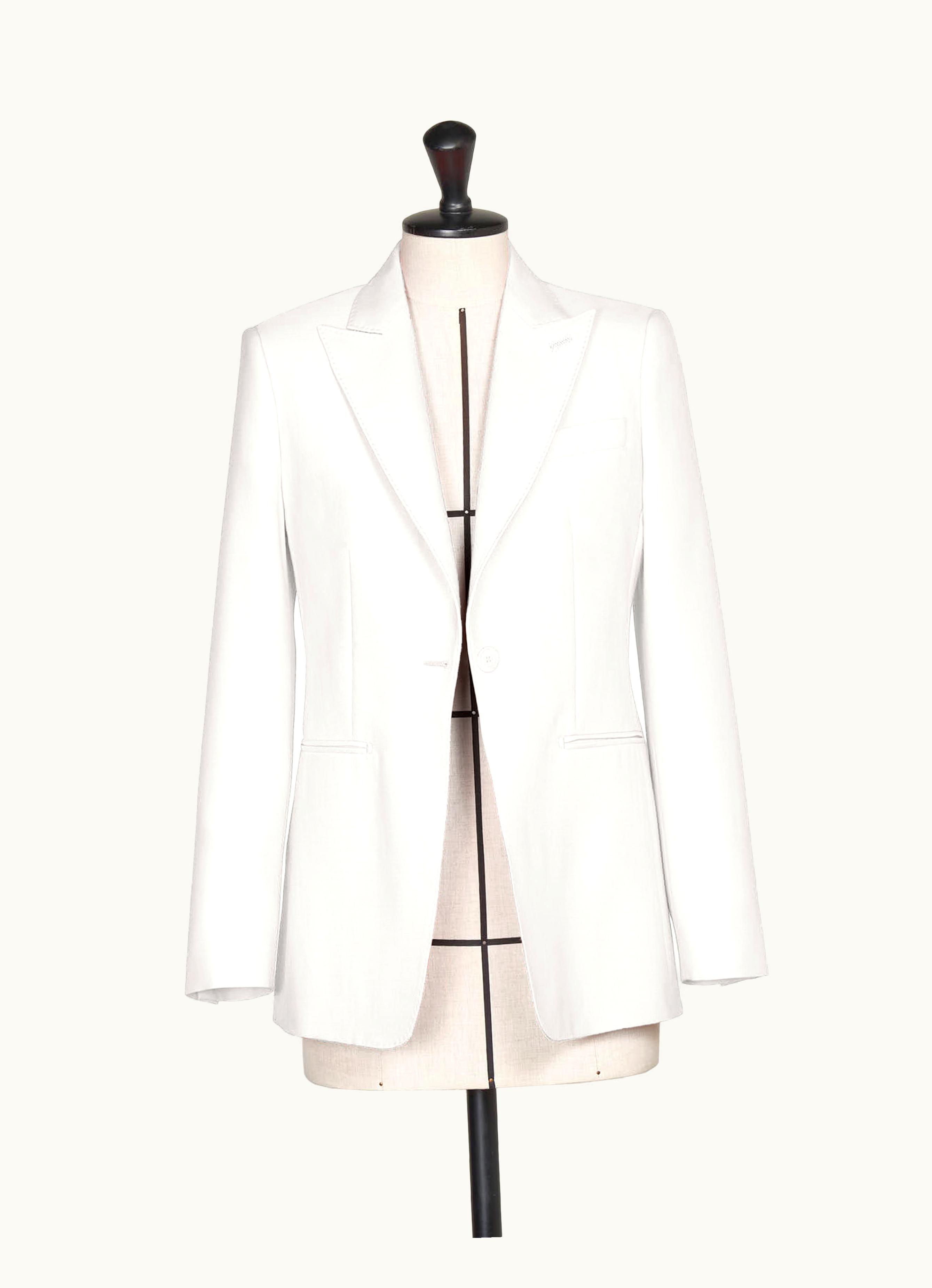 Max Mara Max Mara Wool And Silk Duchess Satin Blazer White Avoriaz