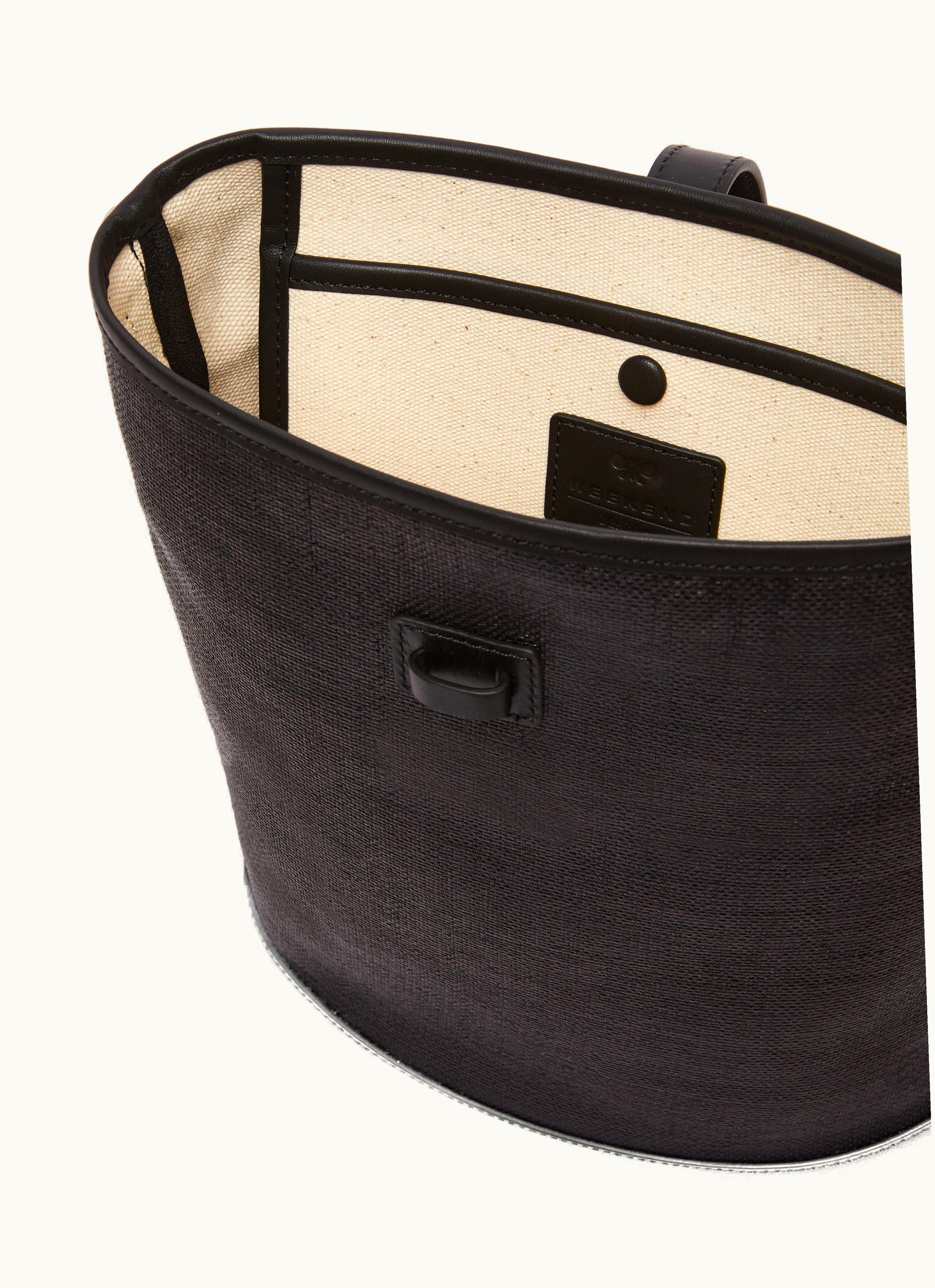 Max Mara Max Mara Raffia-look Fabric Bucket Bag Black Pace