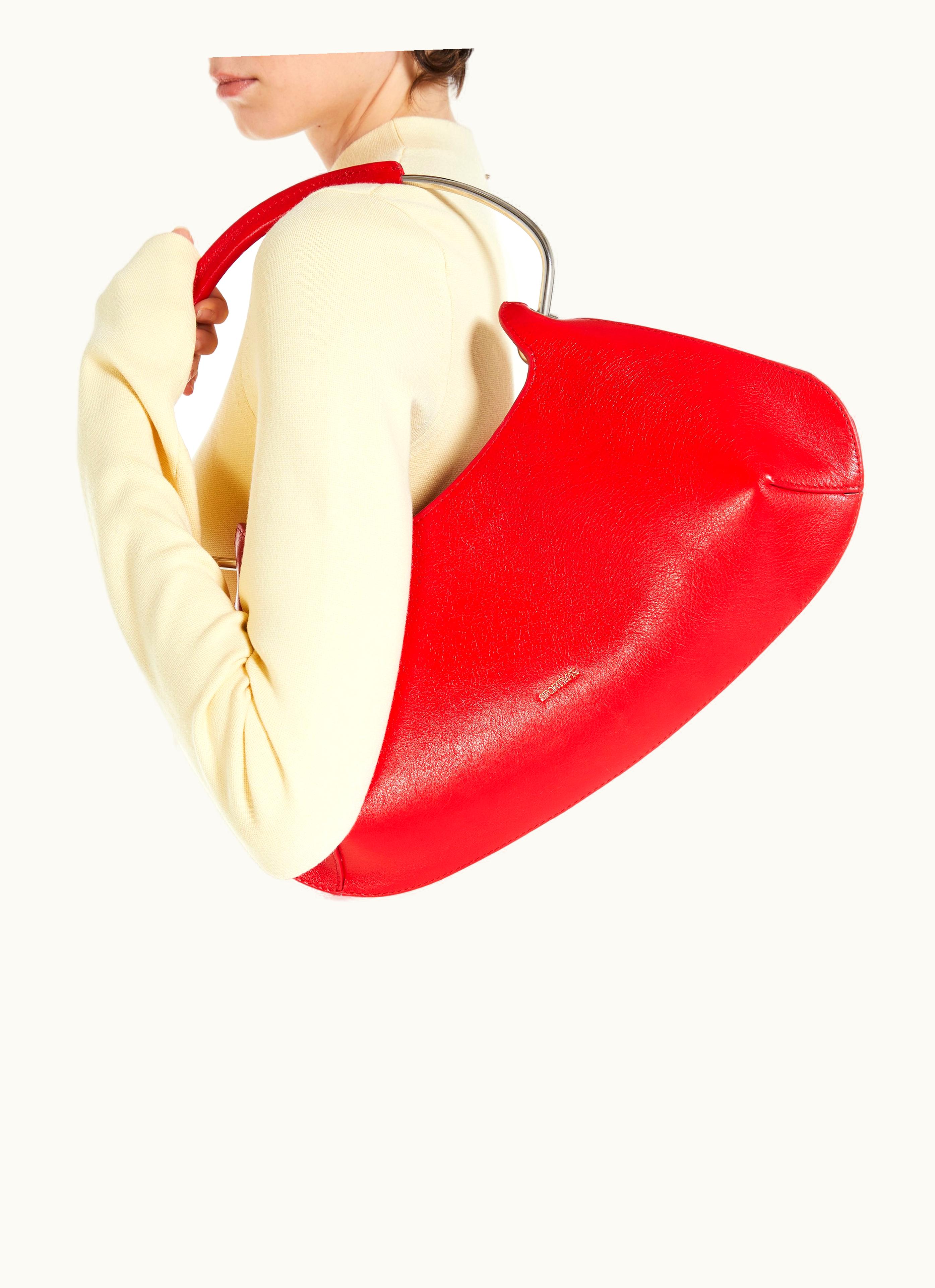 Max Mara Max Mara Medium Leather Caju Bag Red Caju