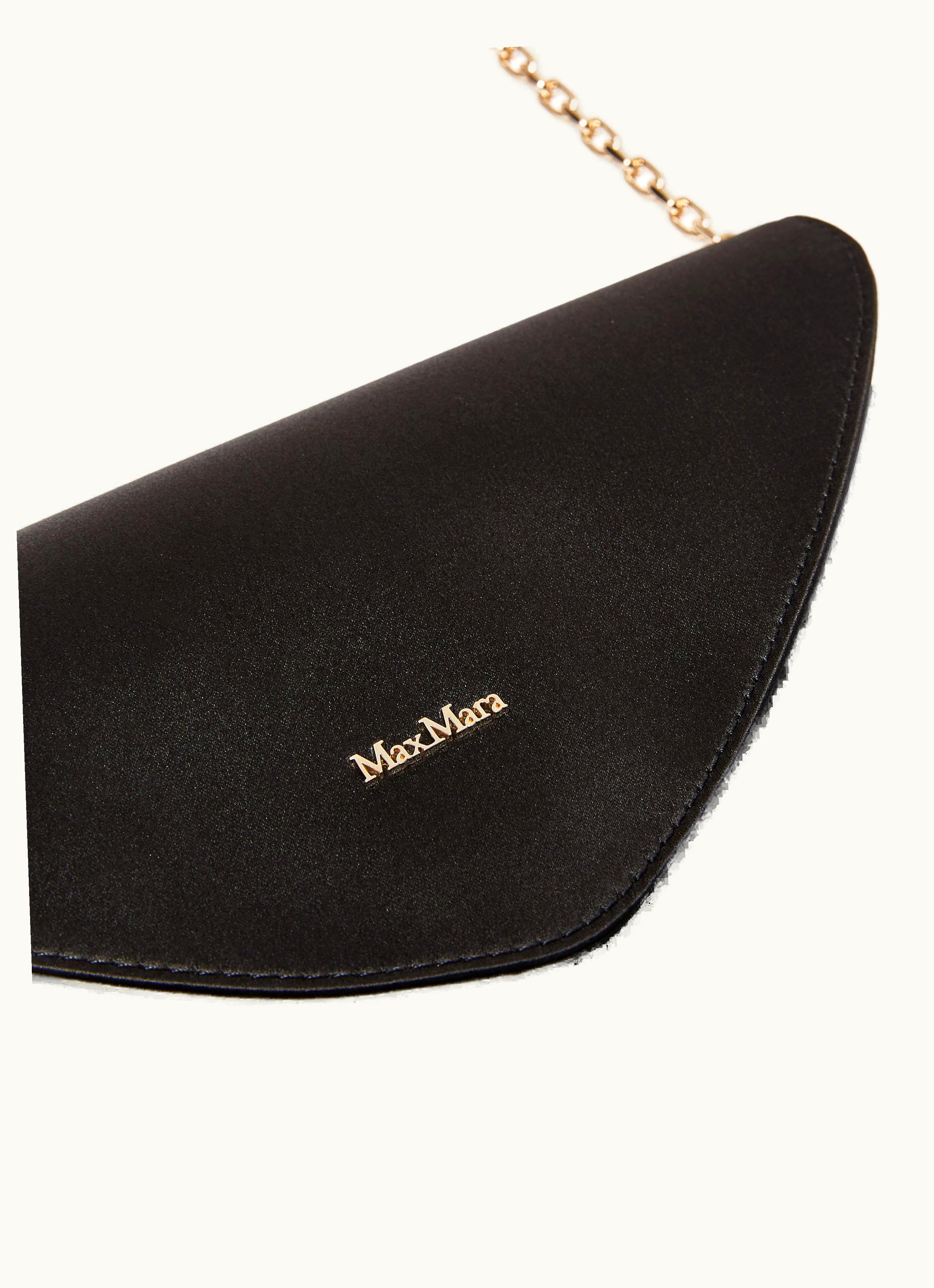 Max Mara Max Mara Viscose And Silk Satin Clutch Bag Black Envelope