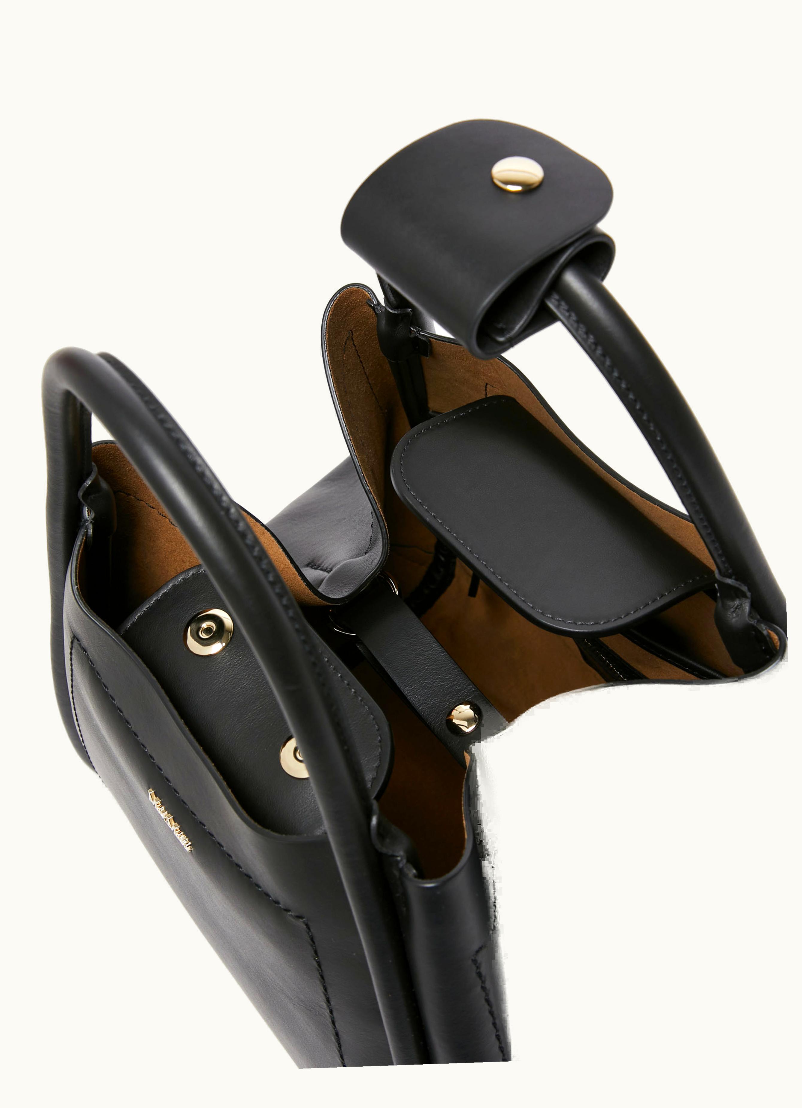 Max Mara Max Mara Small Leather Marine Bag Black Marins