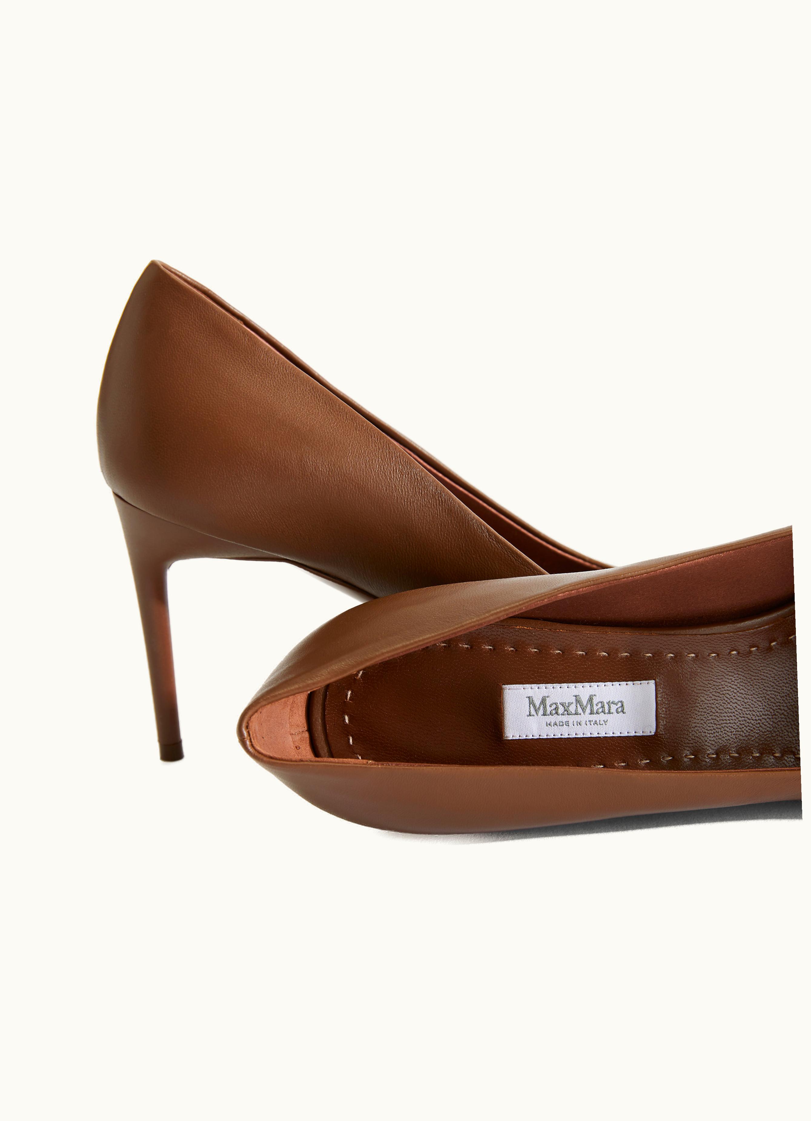 Max Mara Max Mara Nappa Leather Court Shoes Brown Phyllis