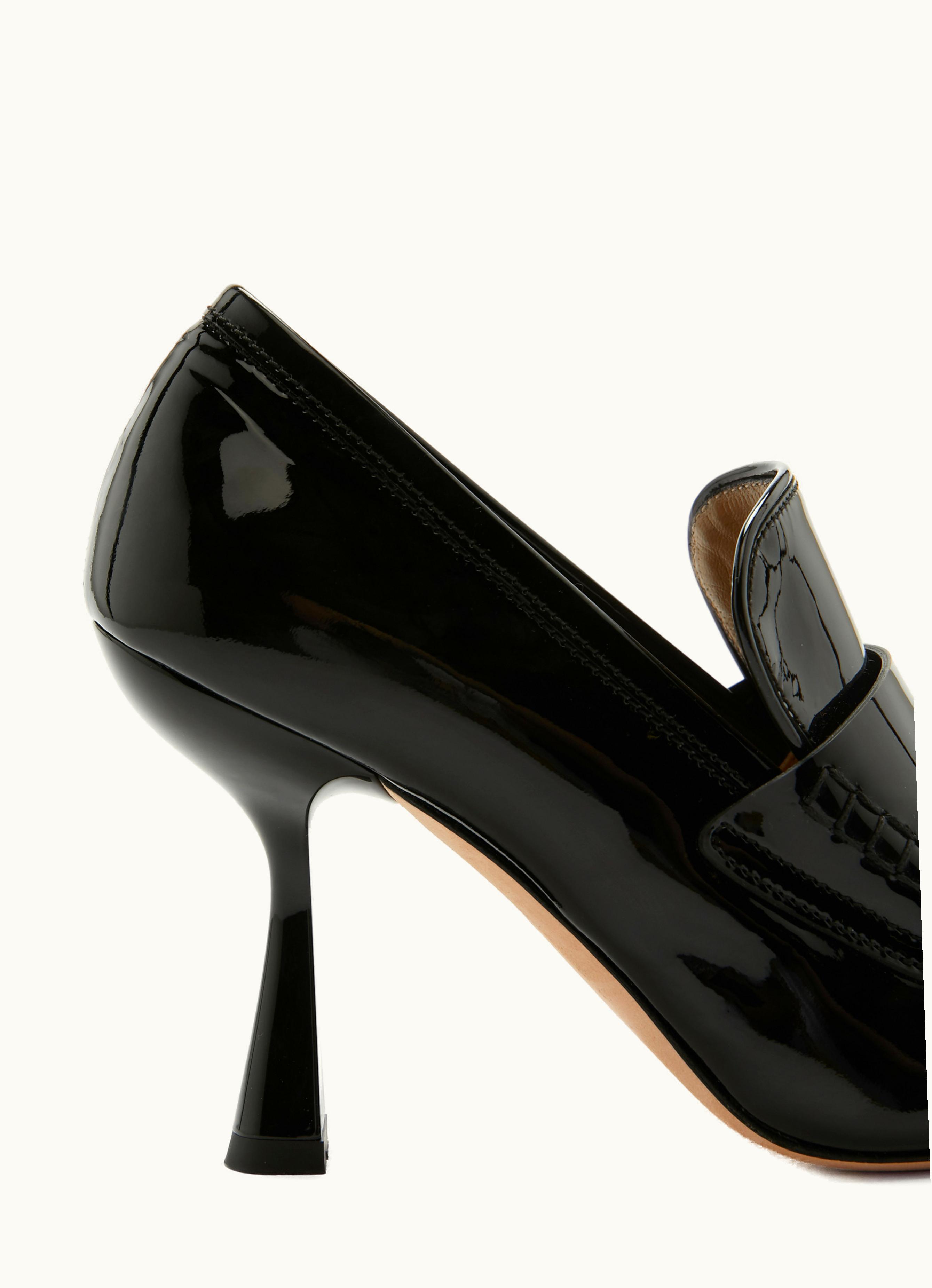 Max Mara Max Mara Patent Leather Loafers With Heel Black Paglia