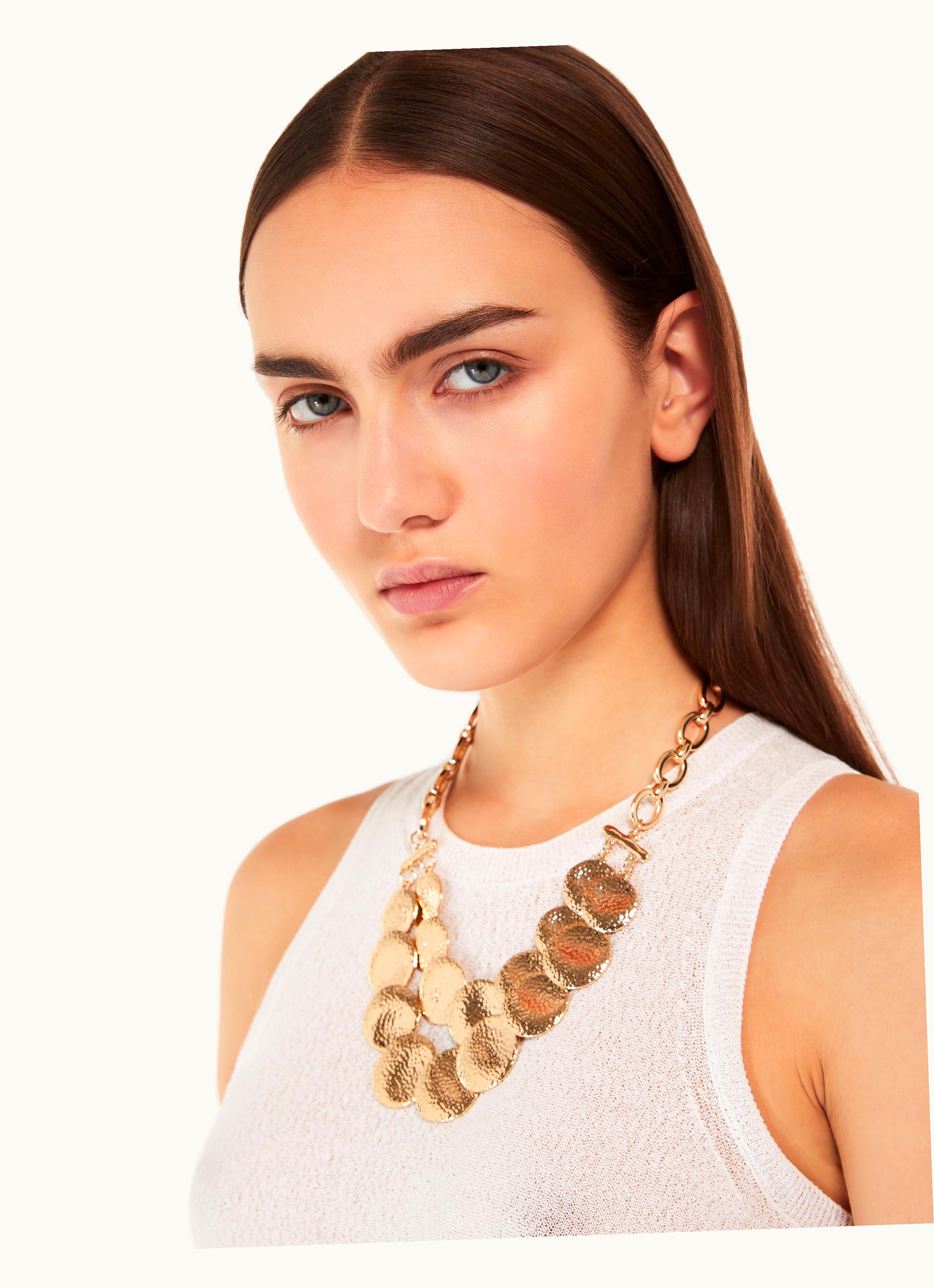 Max Mara Max Mara Choker Necklace With Coins Gold Aerovia
