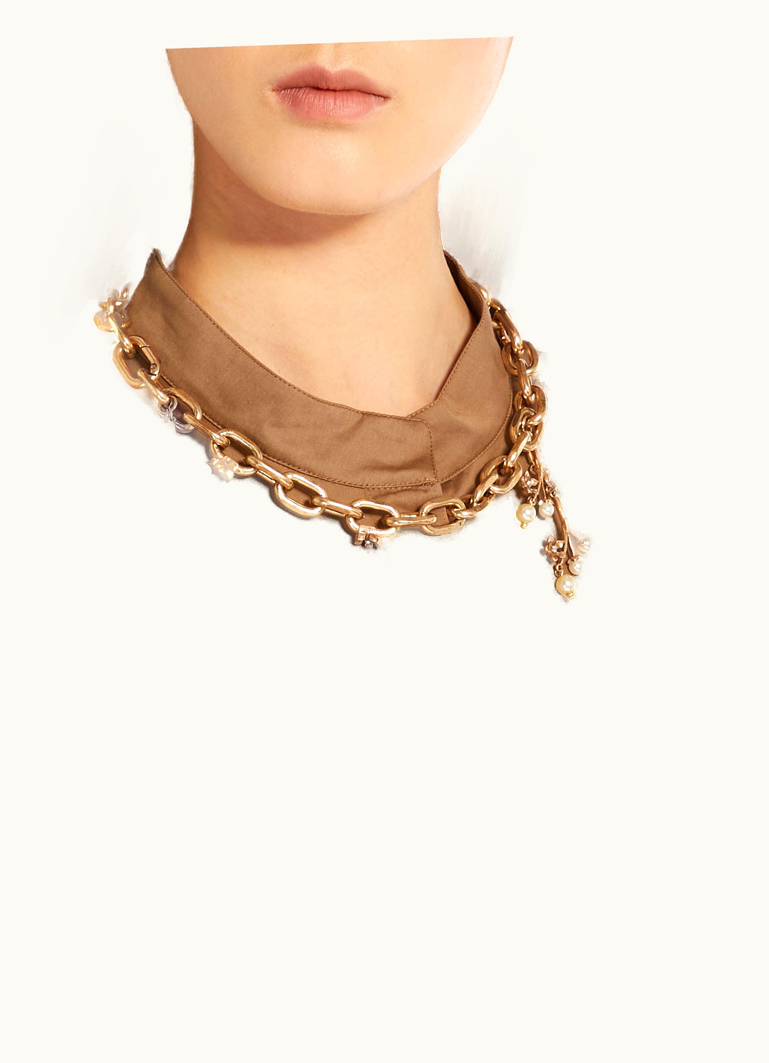 Max Mara Max Mara Chain Necklace With Pendants Gold Claudia