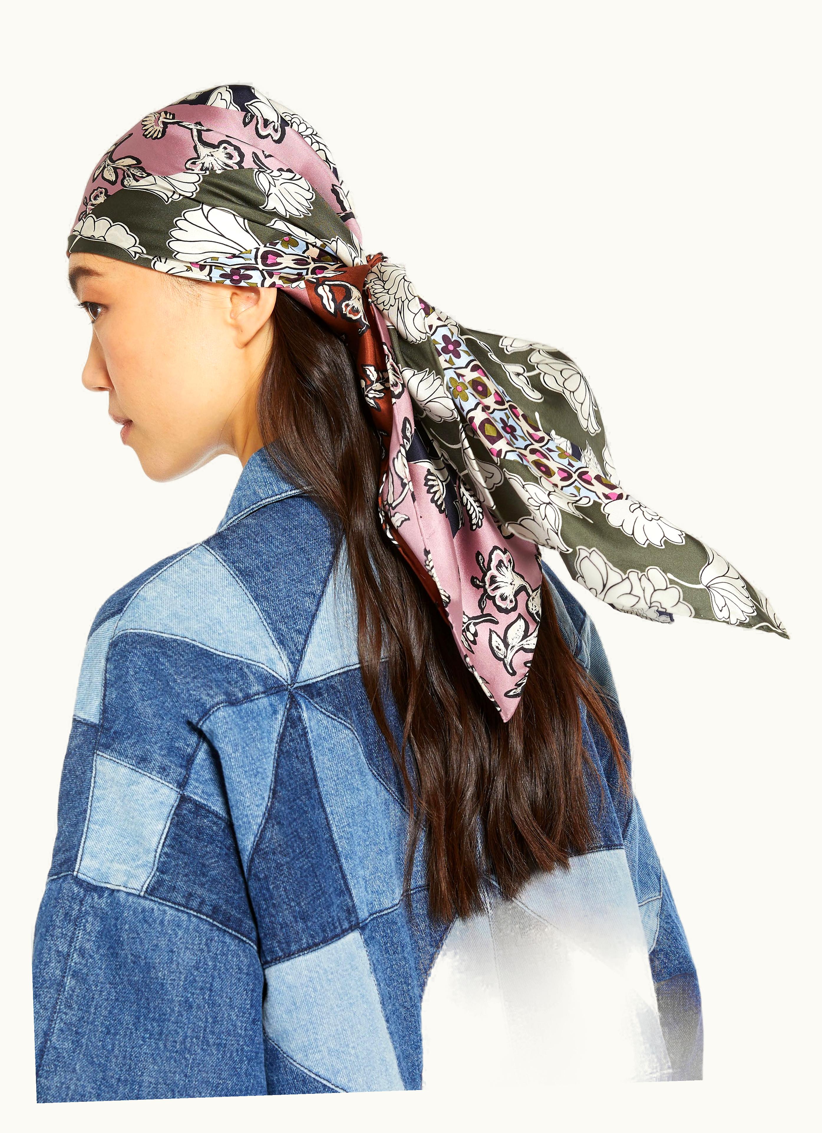 Max Mara Max Mara Silk Twill Scarf Dark Green Onesto