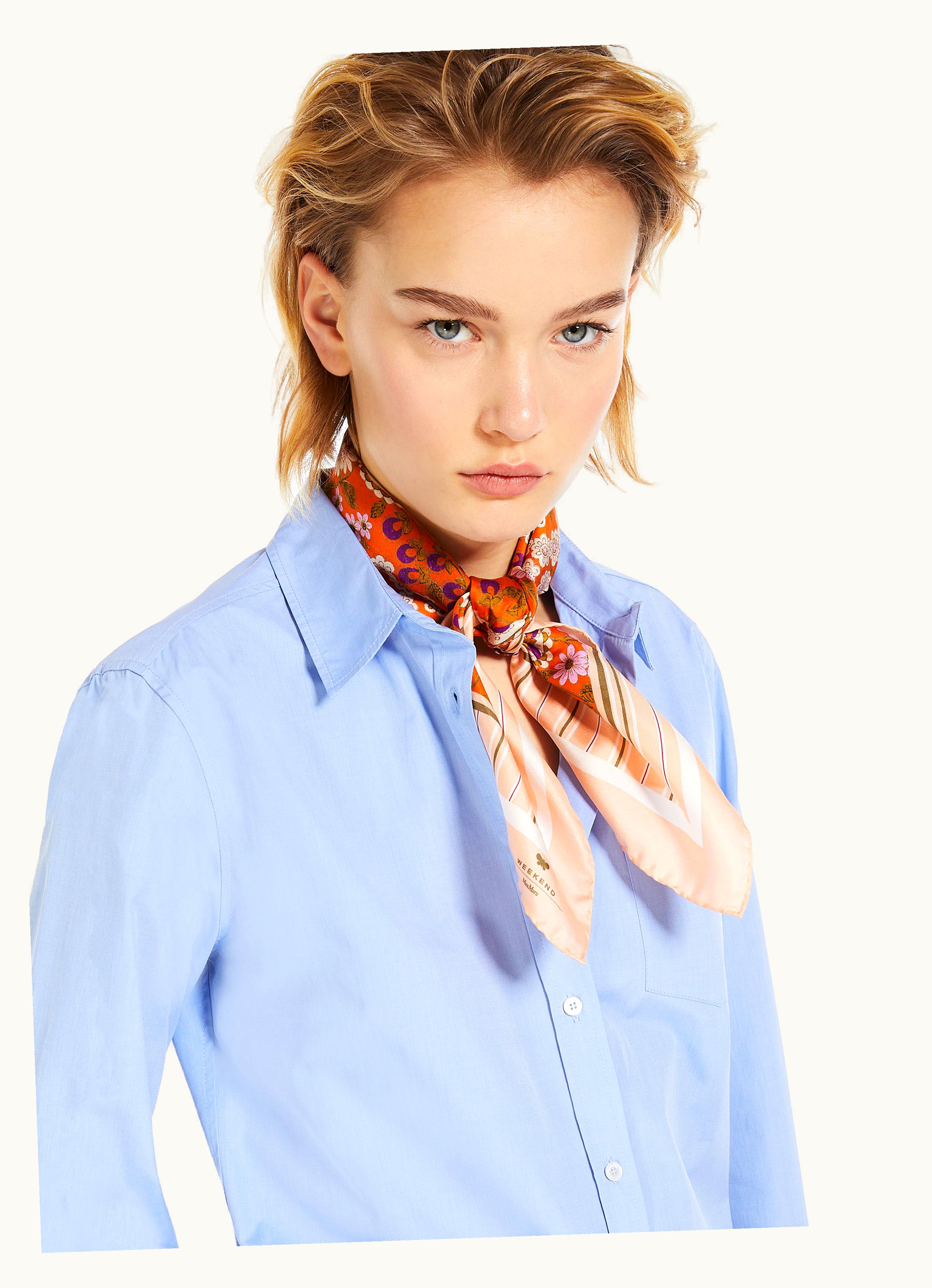 Max Mara Max Mara Silk Twill Scarf Orange Siam