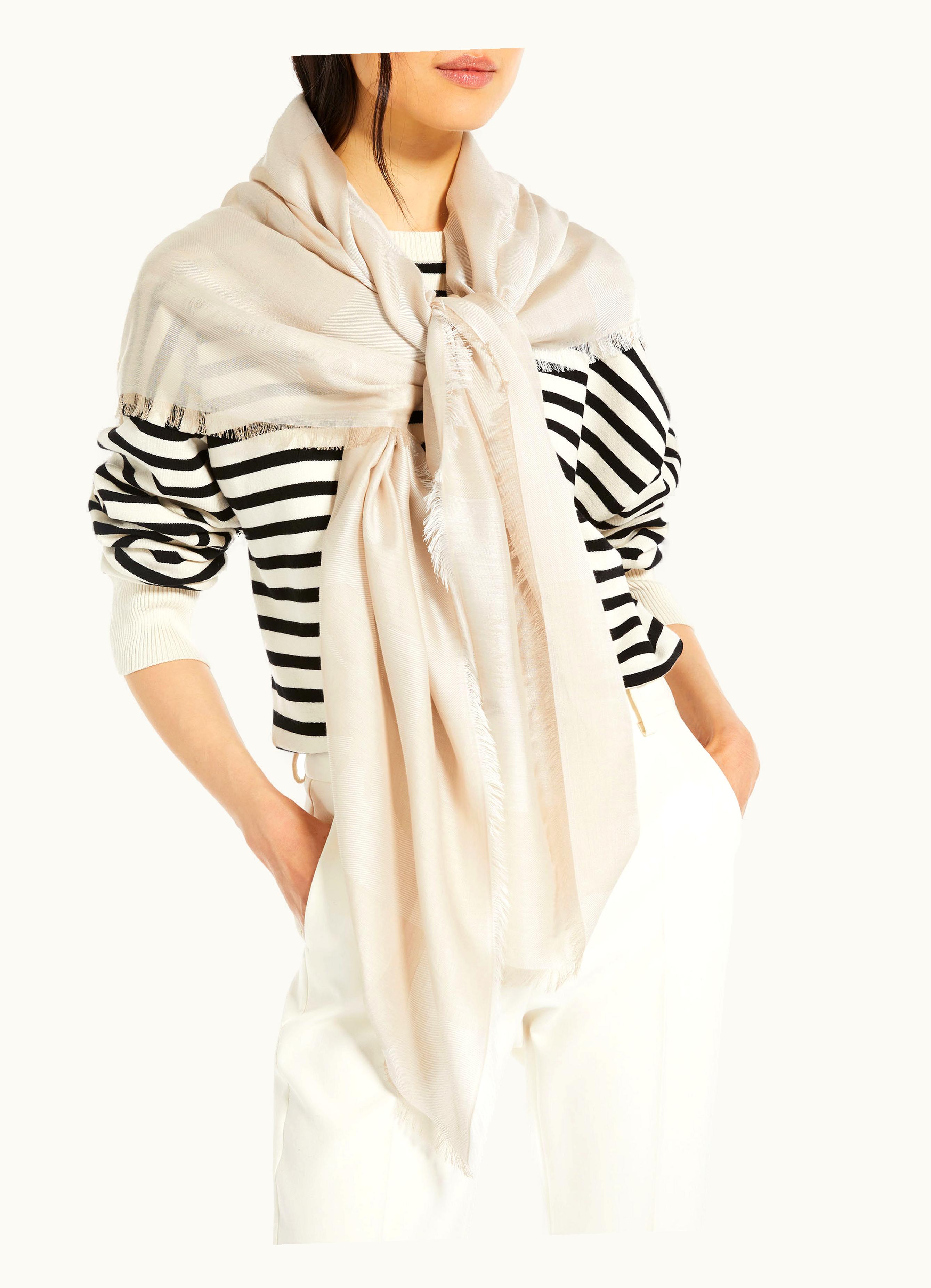 Max Mara Max Mara Modal And Cotton Shawl Sand Porfido