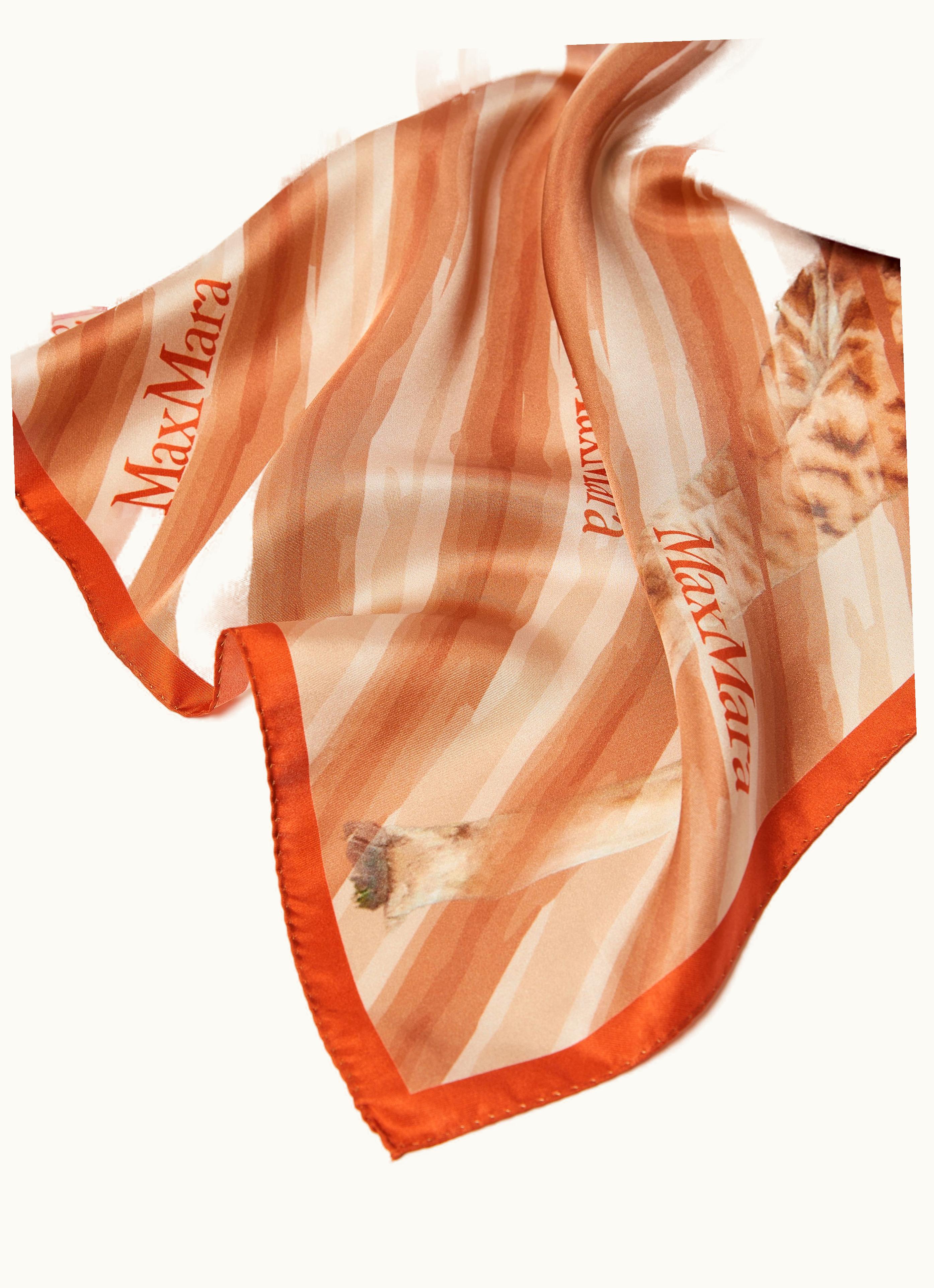 Max Mara Max Mara Carre90 Printed Silk Scarf Rust