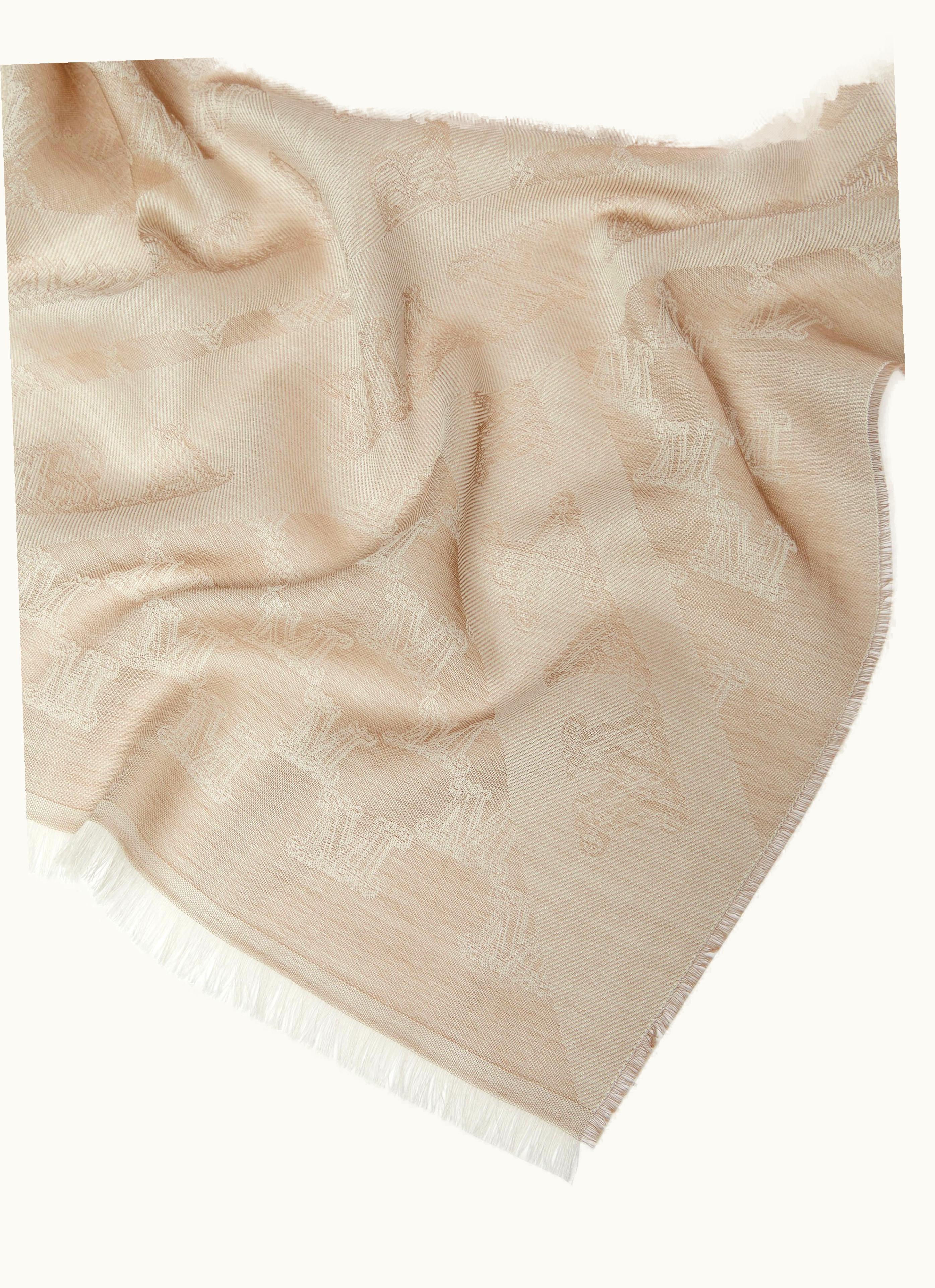 Max Mara Max Mara Wool Cotton And Silk Stole Turtledove Yaqui